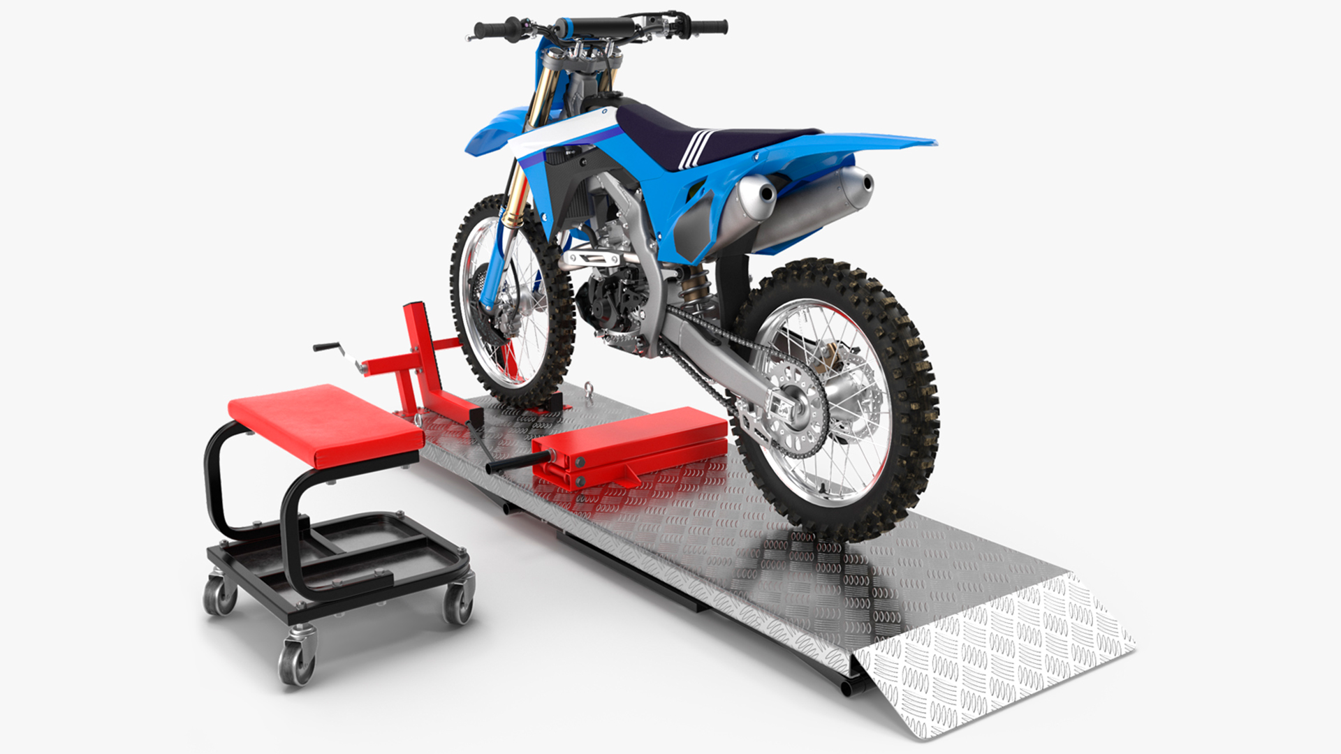 Portable Lift Adapter Kit with Motocross Bike Rigged 3D