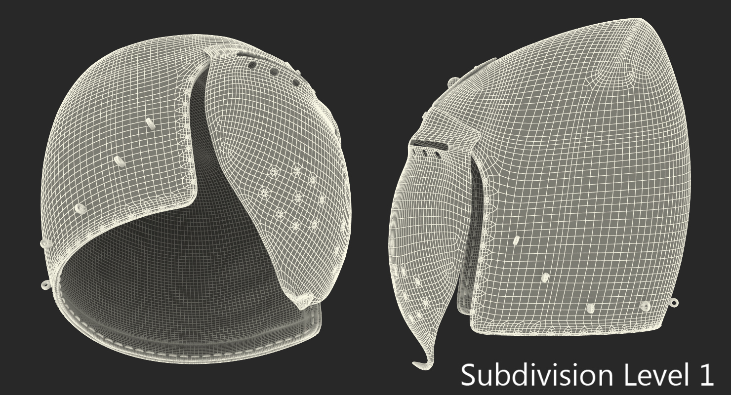 Klappvisier Bascinet Helmet 3D