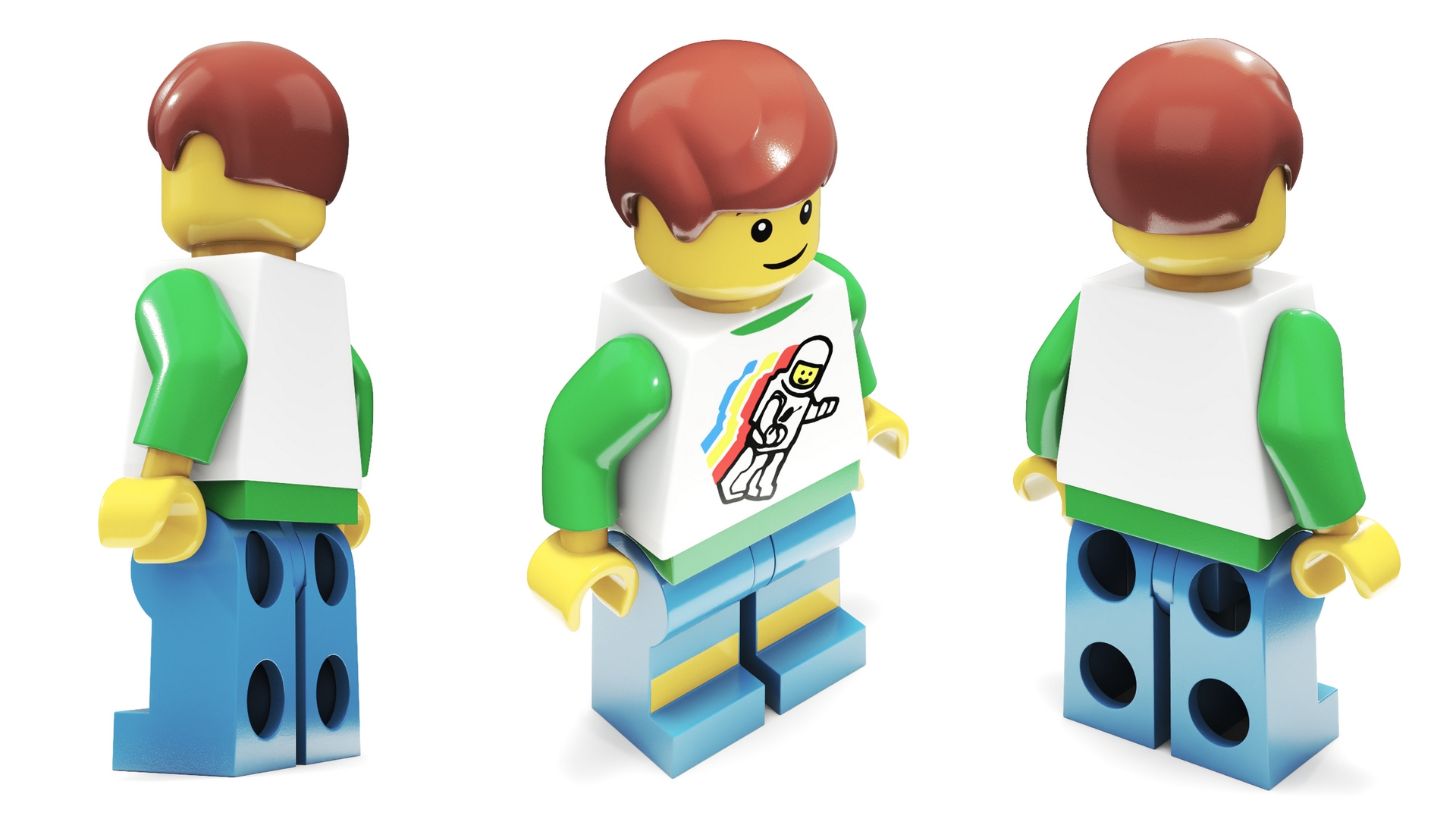 3D model Minifigure LEGO Teenager Rigged for Maya