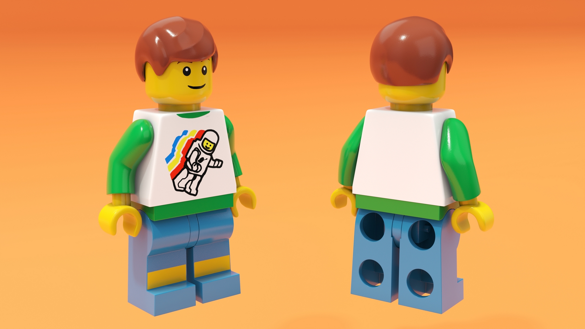 3D model Minifigure LEGO Teenager Rigged for Maya
