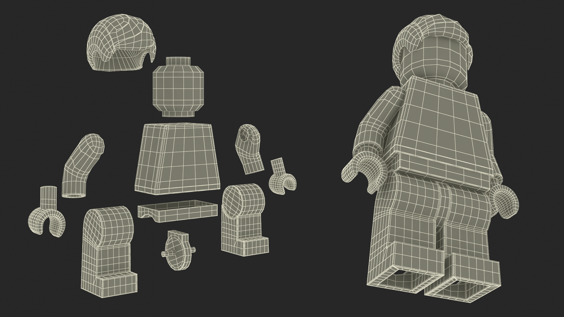 3D model Minifigure LEGO Teenager Rigged for Maya