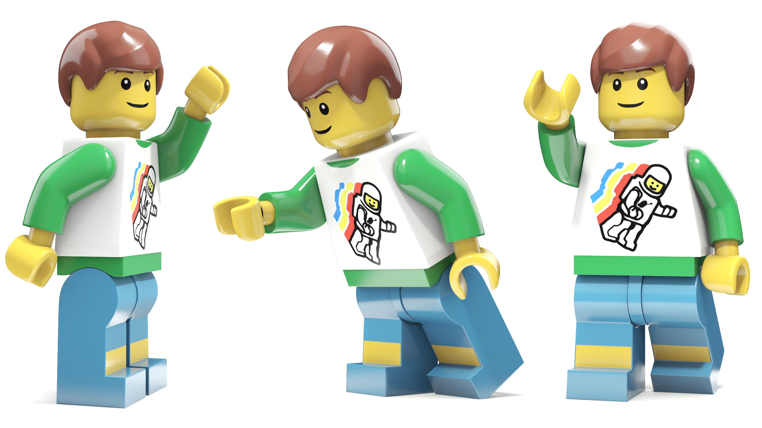 3D model Minifigure LEGO Teenager Rigged for Maya