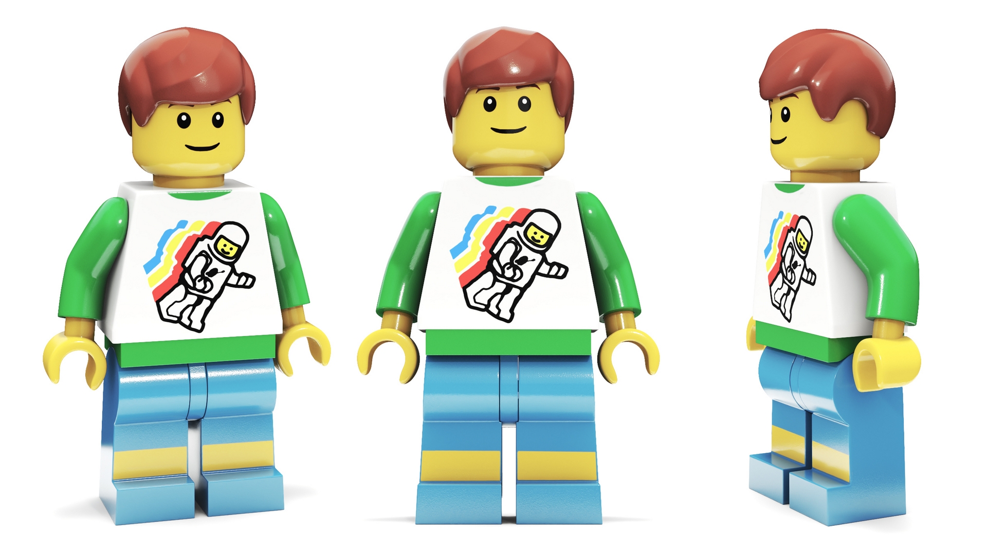 3D model Minifigure LEGO Teenager Rigged for Maya
