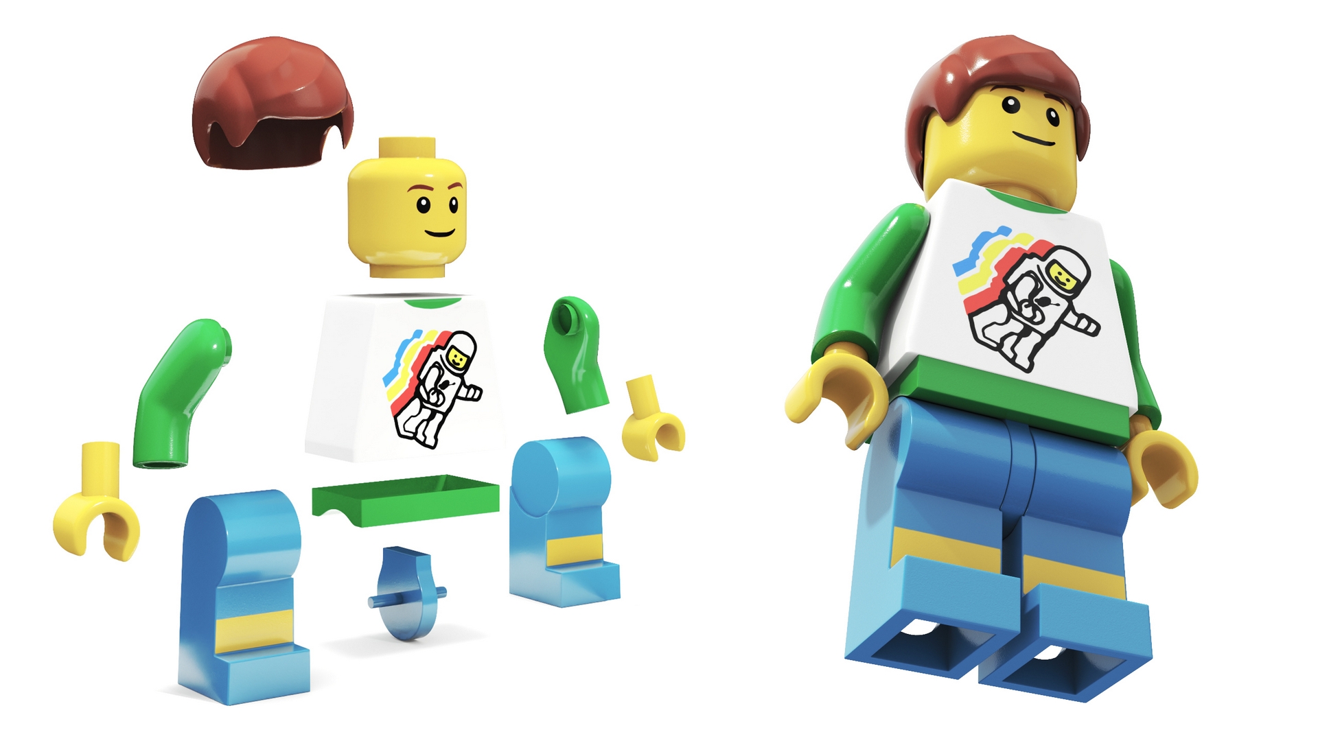 3D model Minifigure LEGO Teenager Rigged for Maya