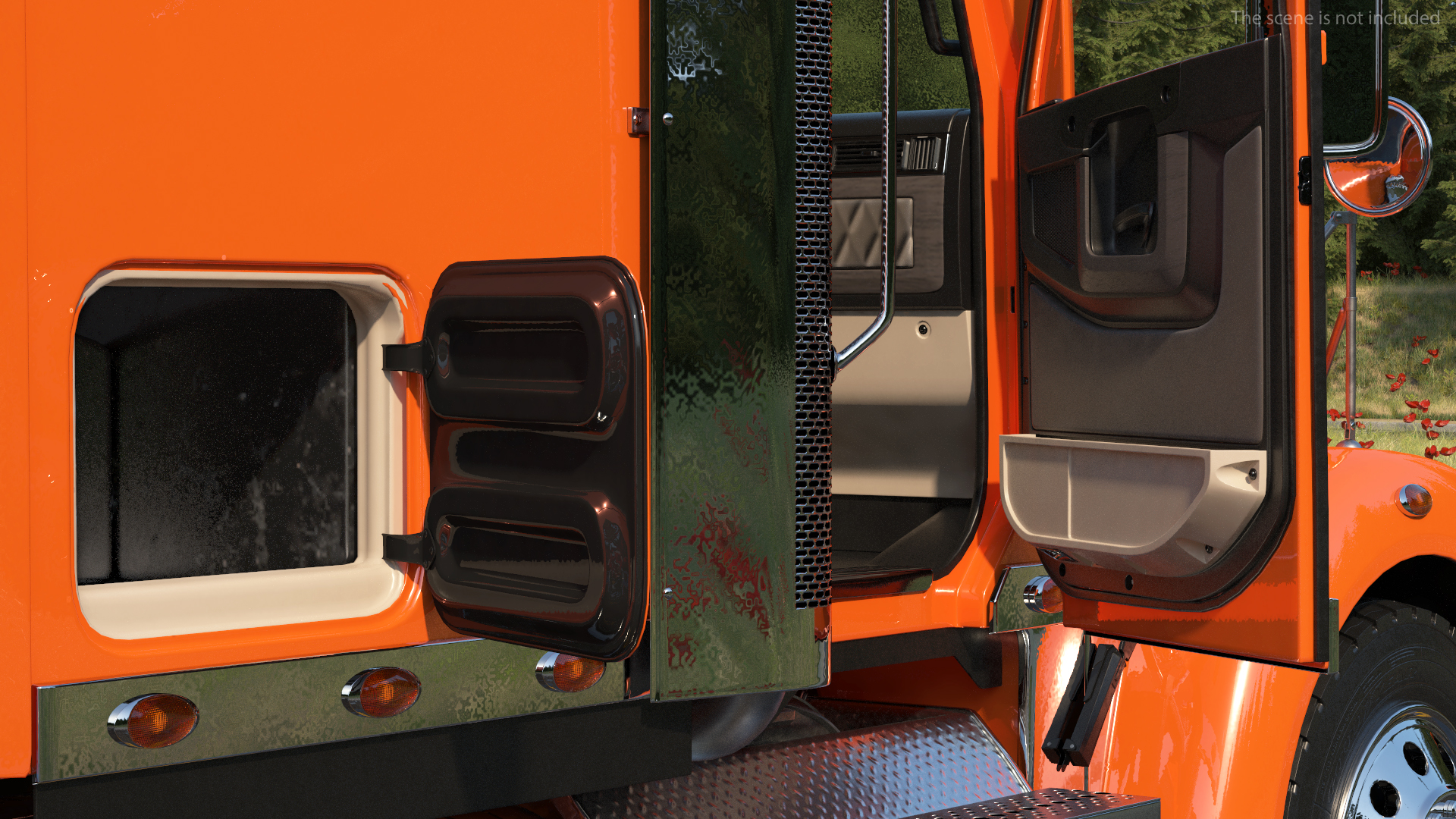 Freightliner Truck With Car Carrier Rigged 3D