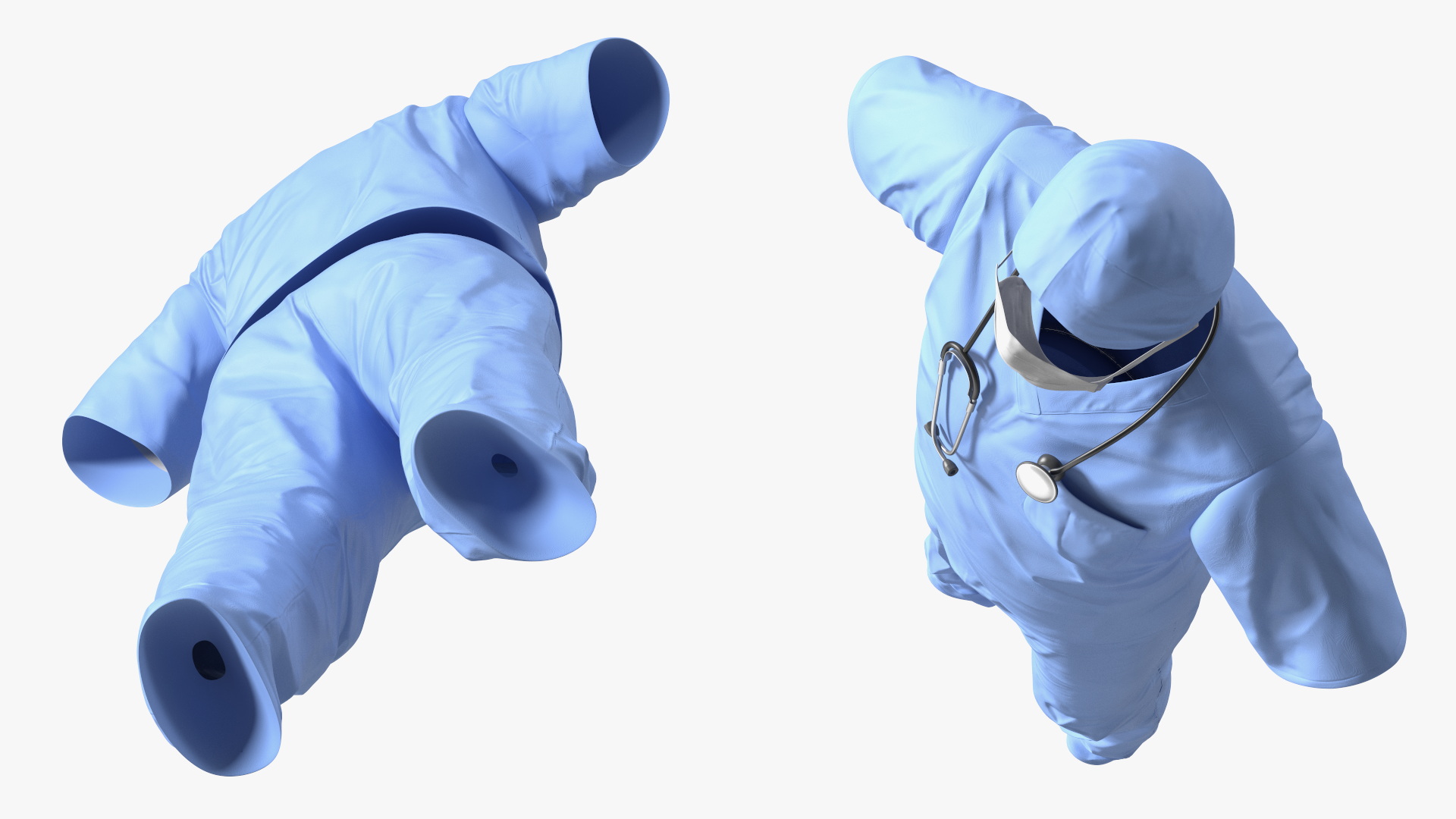 Dr Dress Scrub Suit for Man with Mask 3D