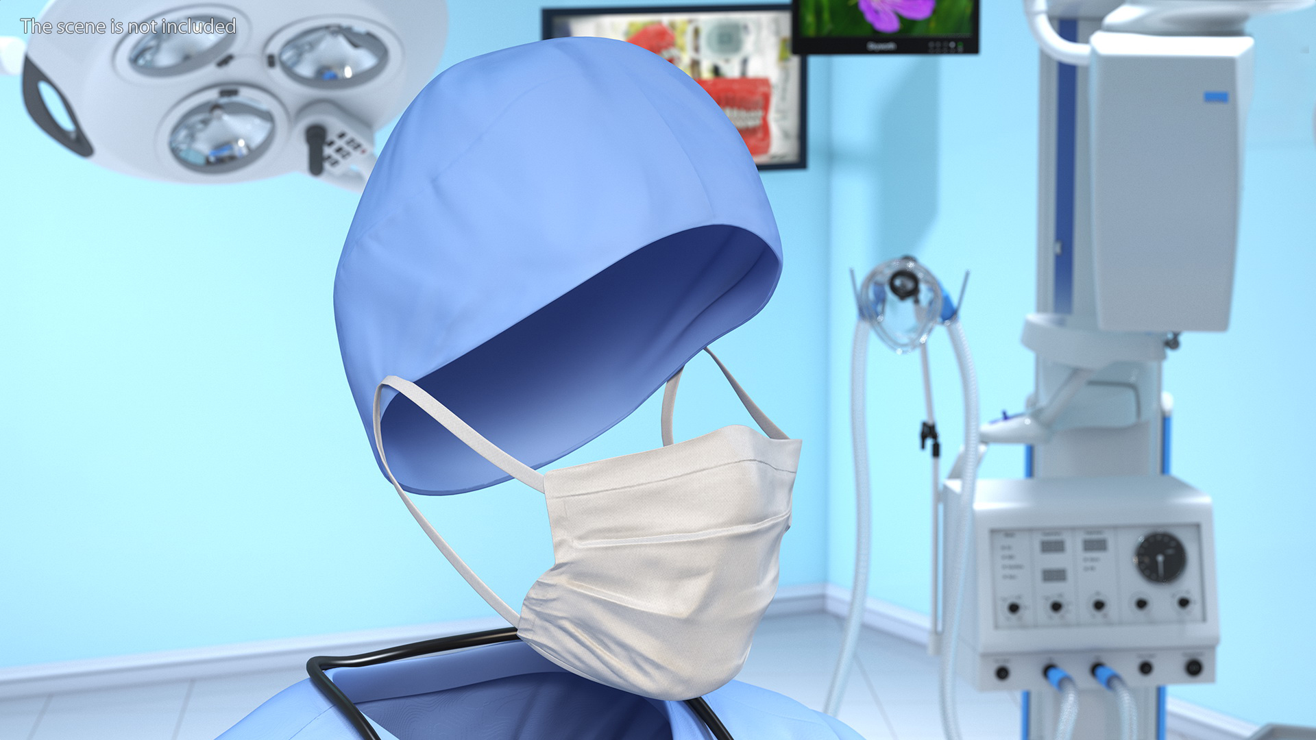 Dr Dress Scrub Suit for Man with Mask 3D