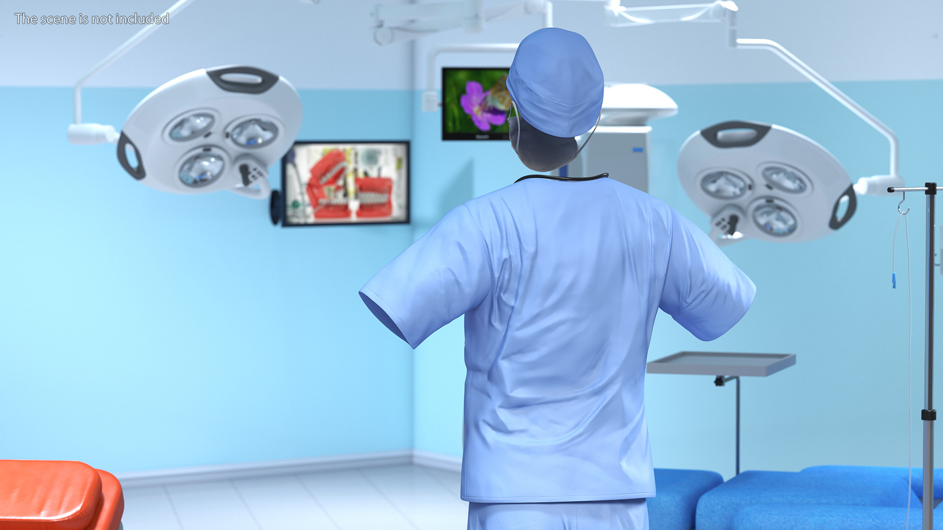 Dr Dress Scrub Suit for Man with Mask 3D