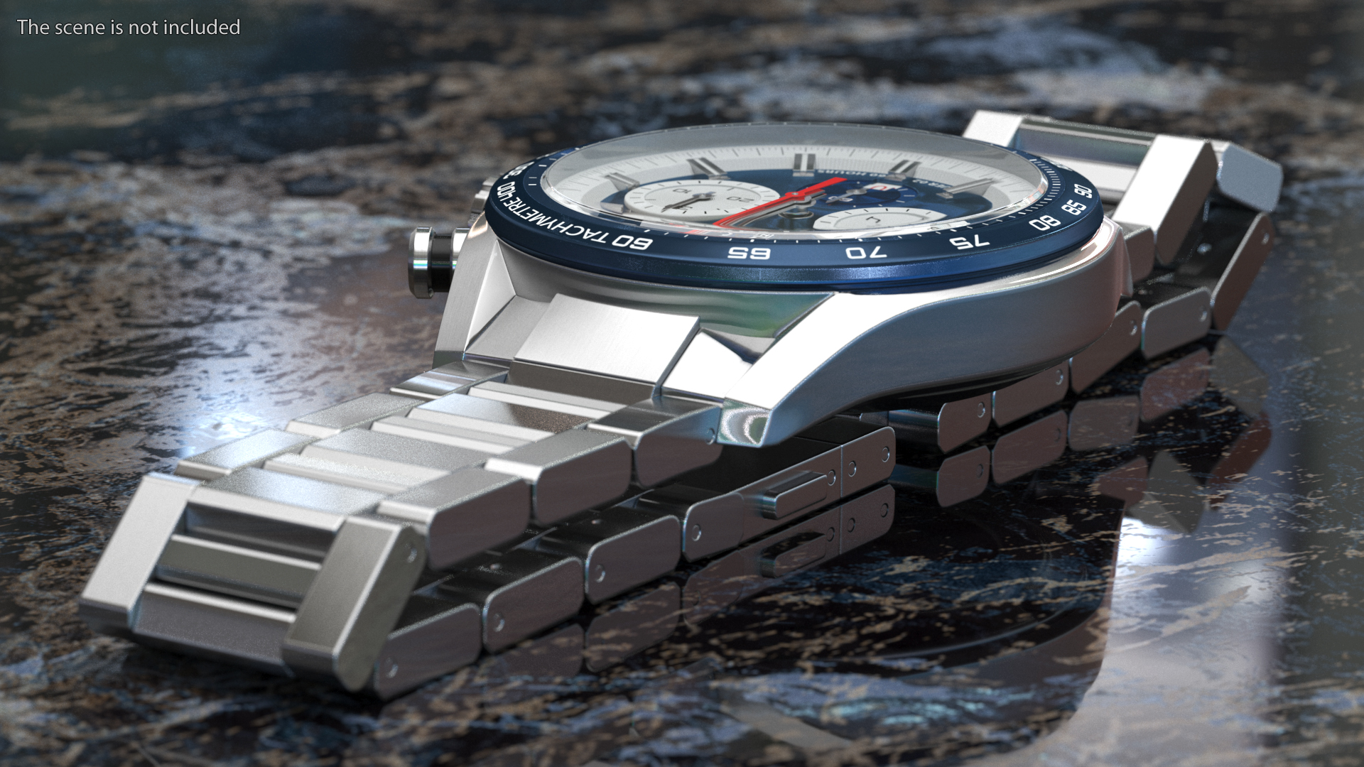 3D Tag Heuer Carrera Dial Blue Open Strap model