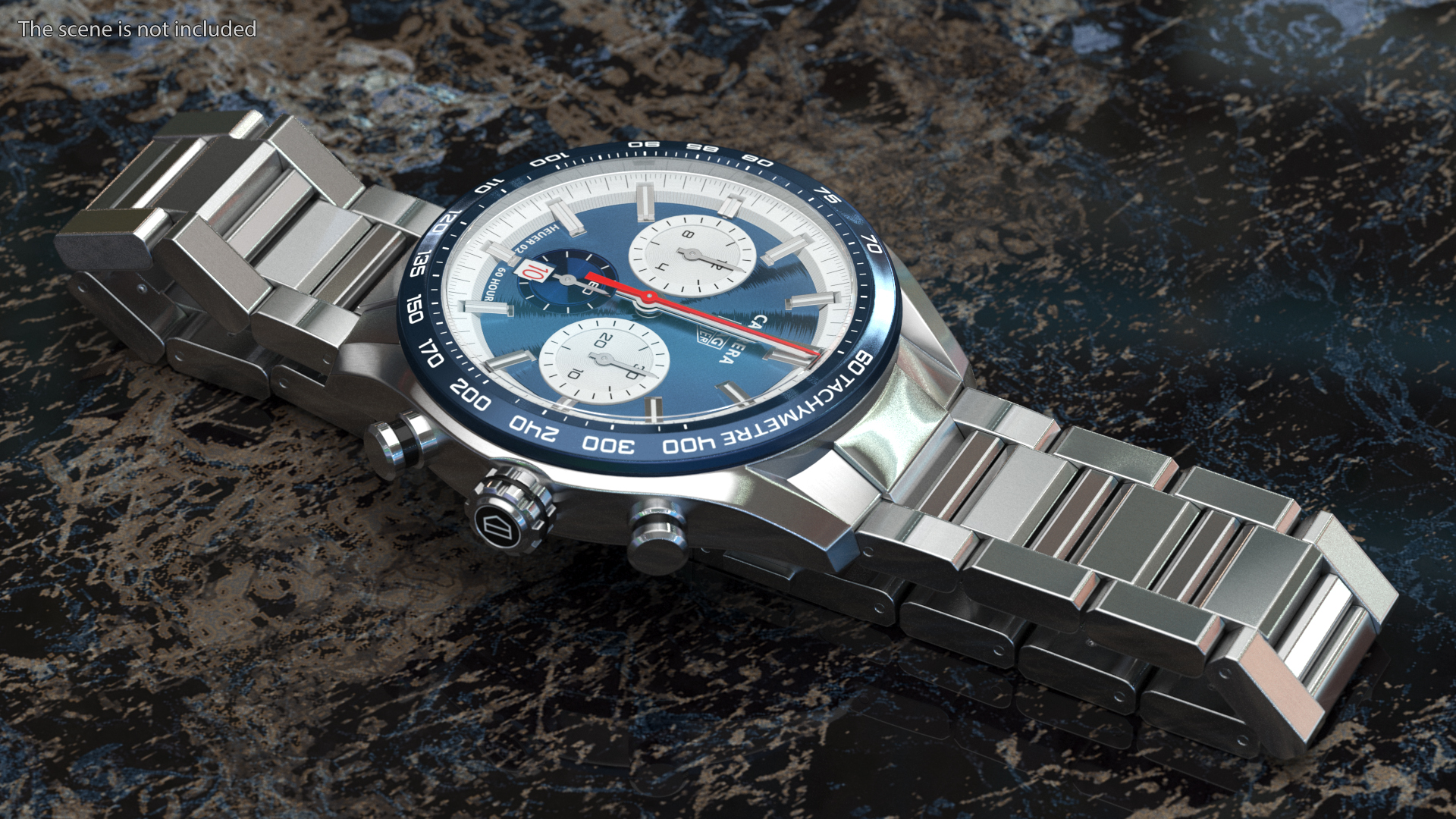 3D Tag Heuer Carrera Dial Blue Open Strap model