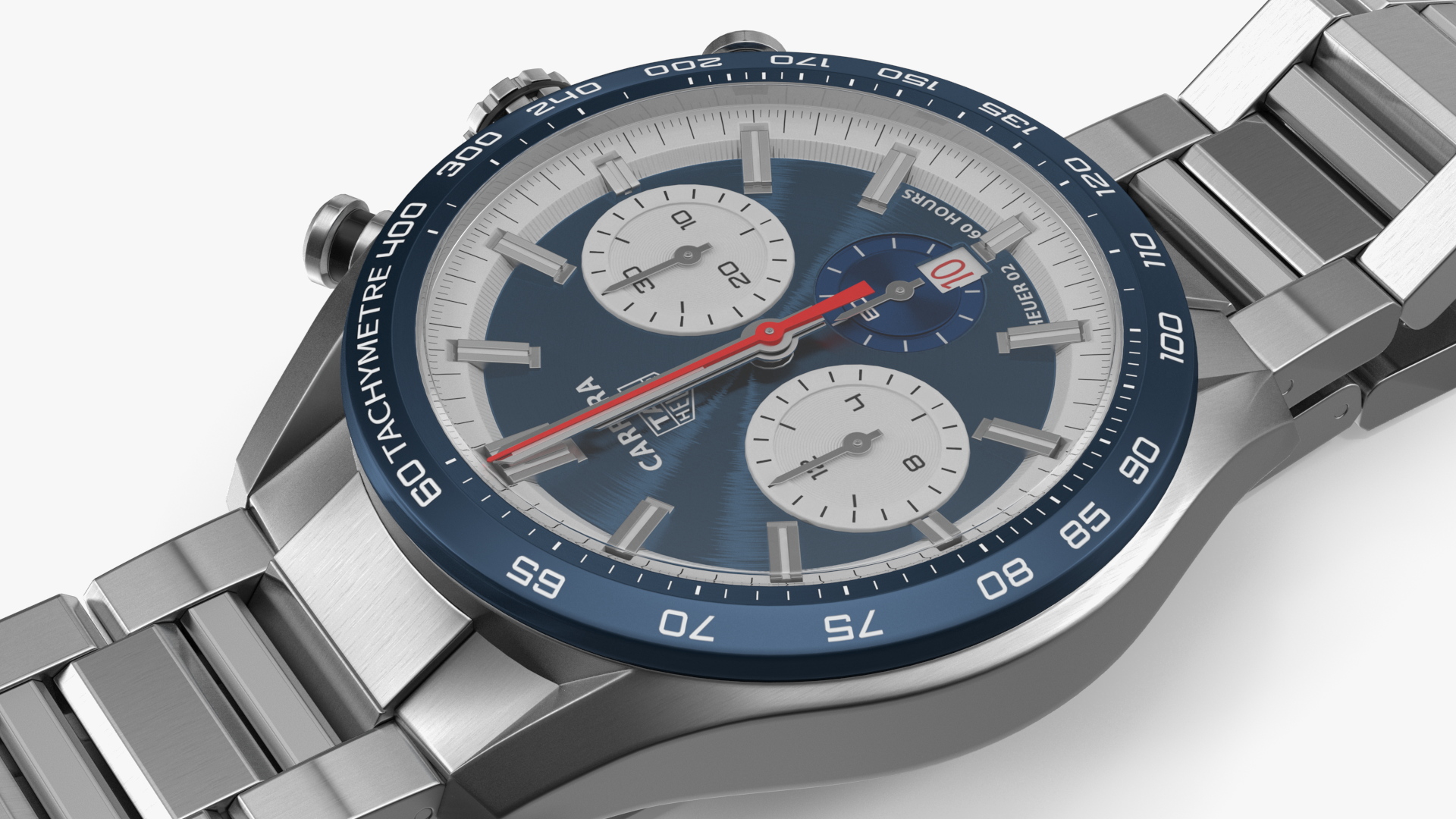 3D Tag Heuer Carrera Dial Blue Open Strap model