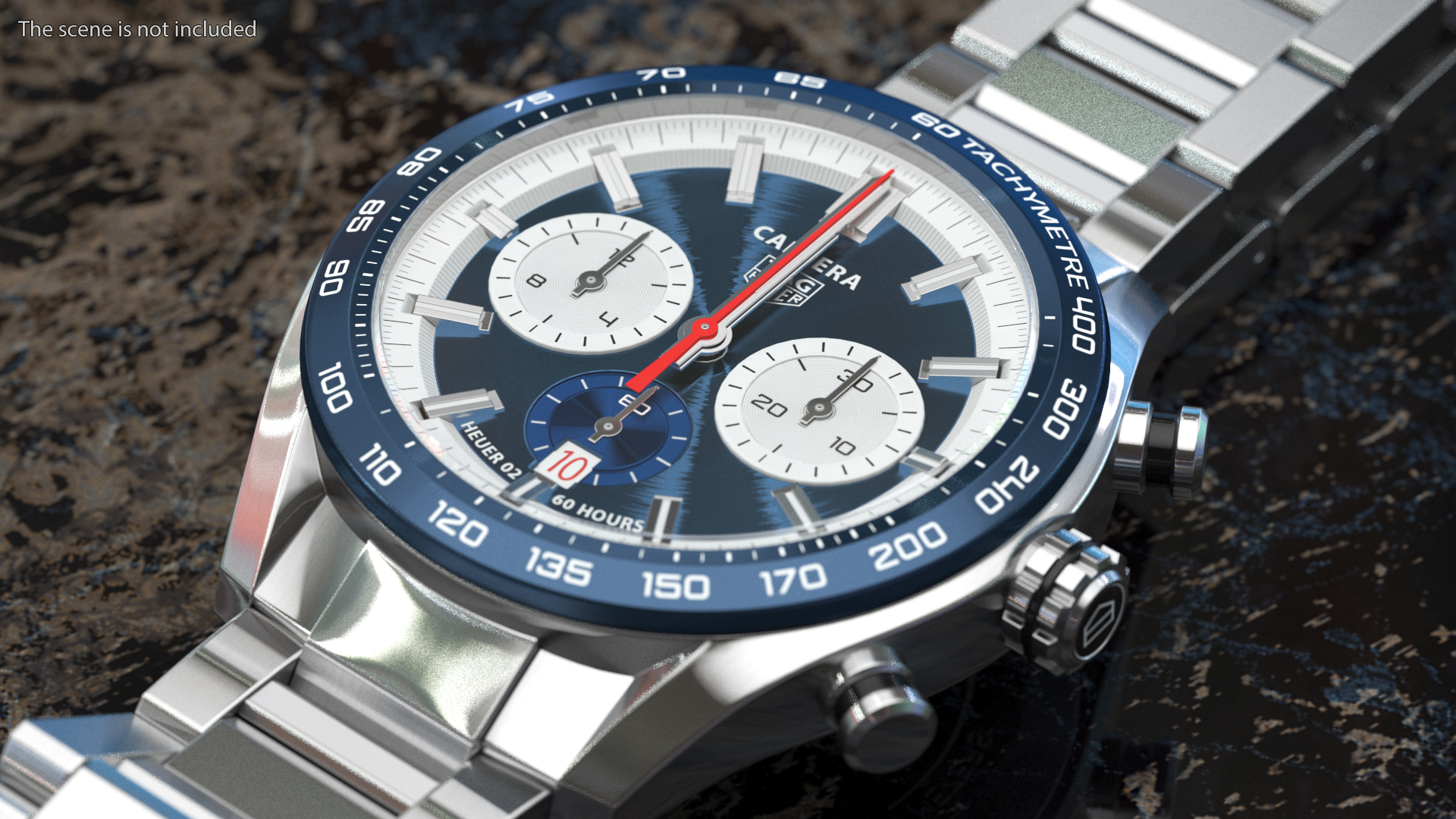3D Tag Heuer Carrera Dial Blue Open Strap model