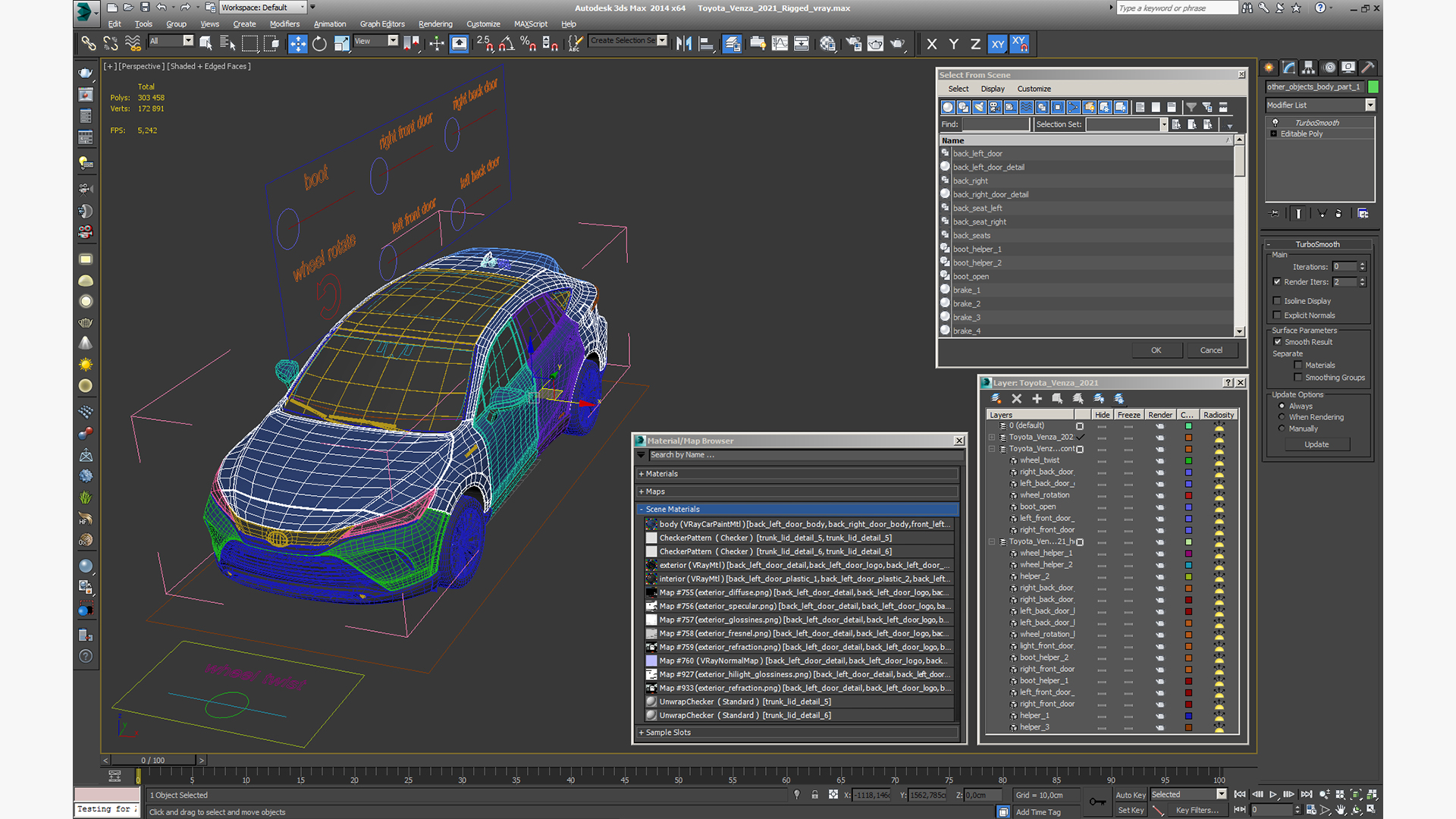 Toyota Venza 2021 Rigged 3D model