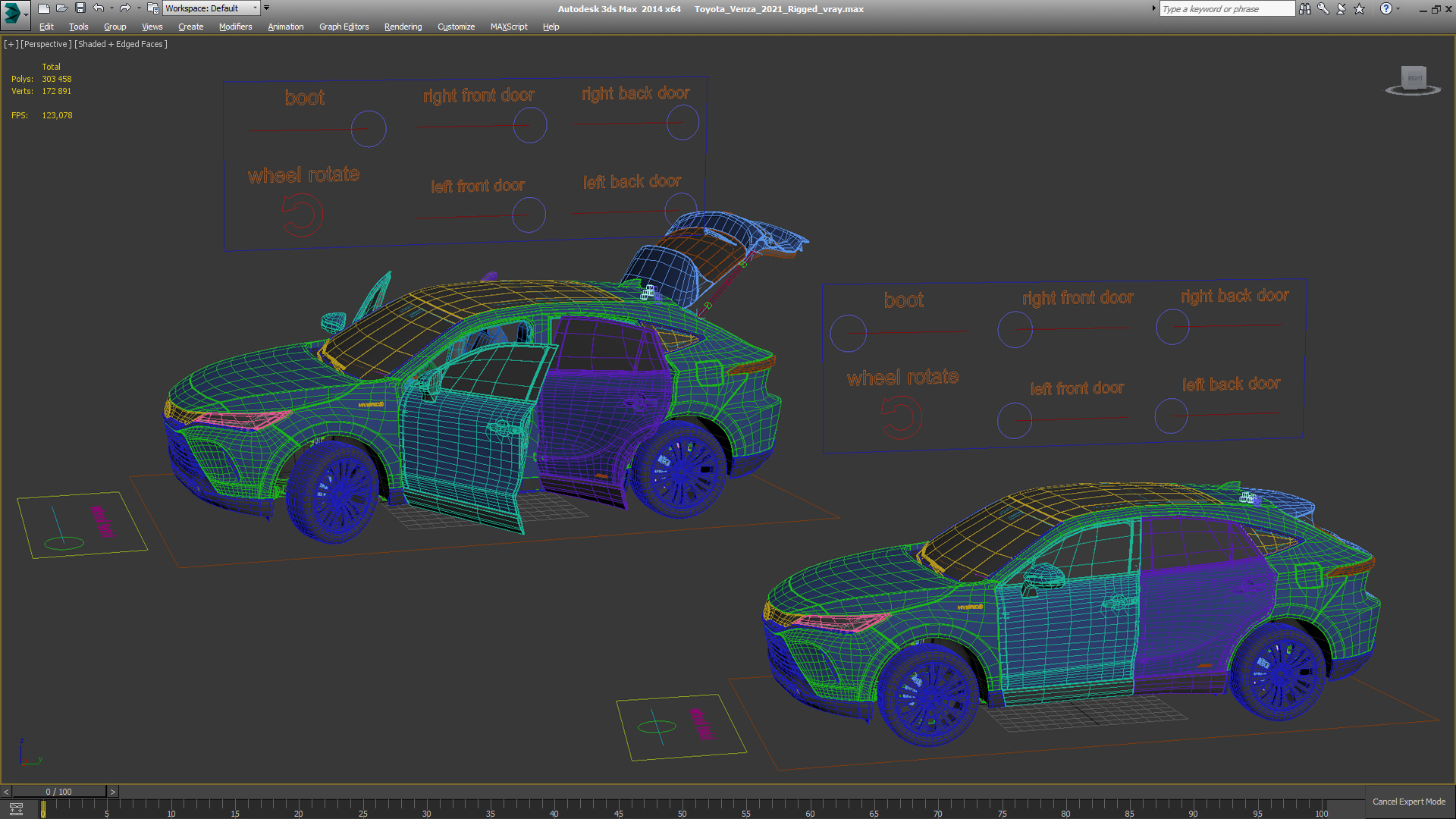Toyota Venza 2021 Rigged 3D model
