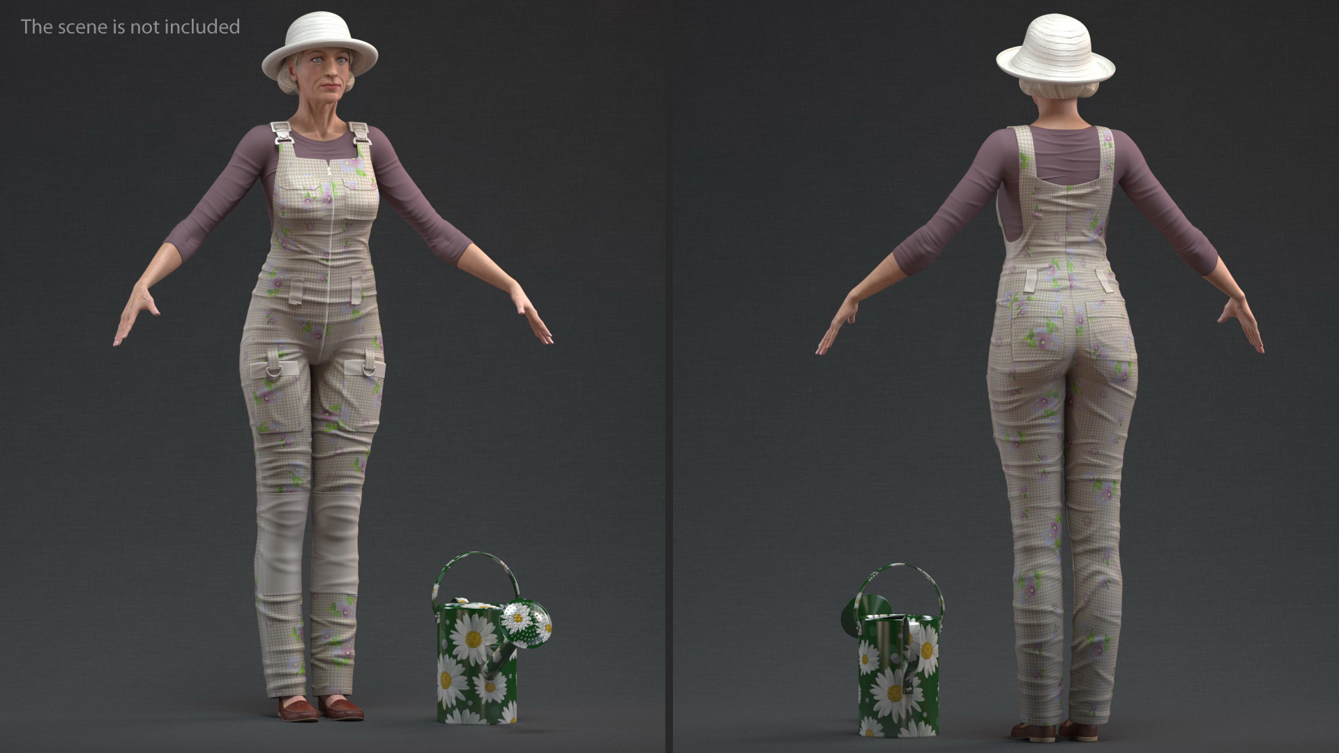 Gardening Outfit with Watering Can 3D model