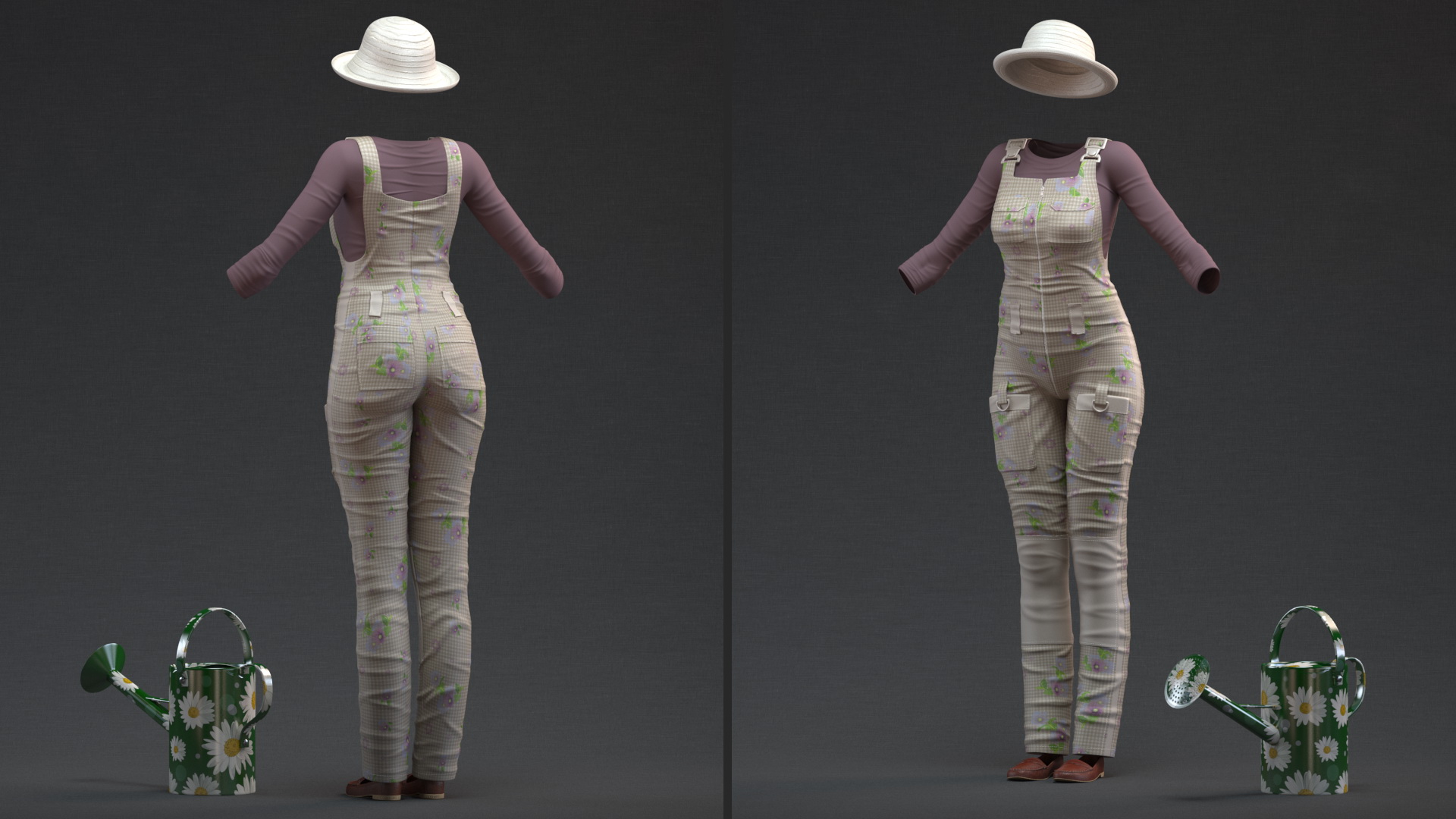 Gardening Outfit with Watering Can 3D model