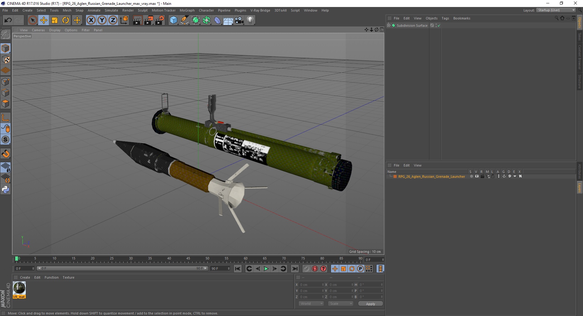 RPG 26 Aglen Russian Grenade Launcher 3D