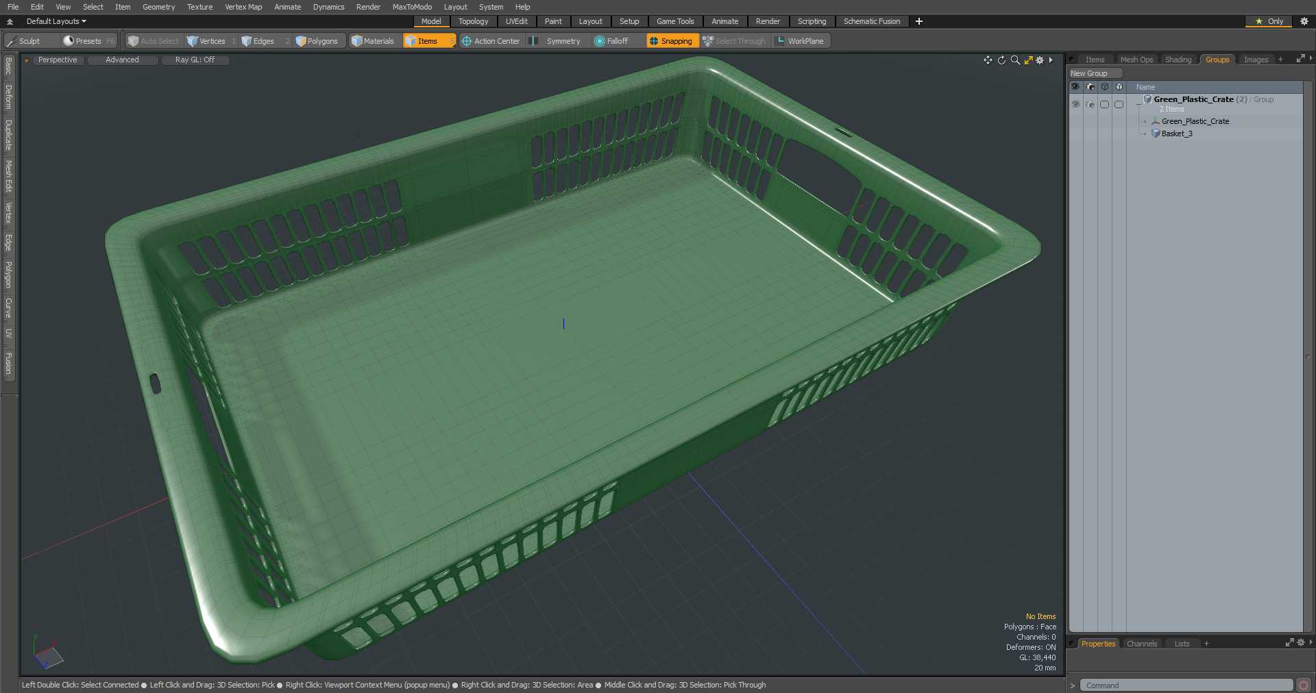 Green Plastic Crate 3D model