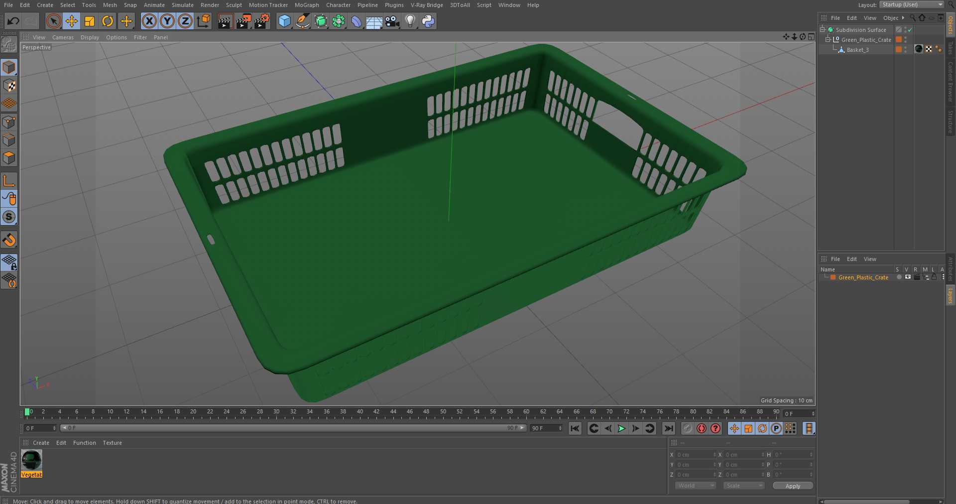 Green Plastic Crate 3D model