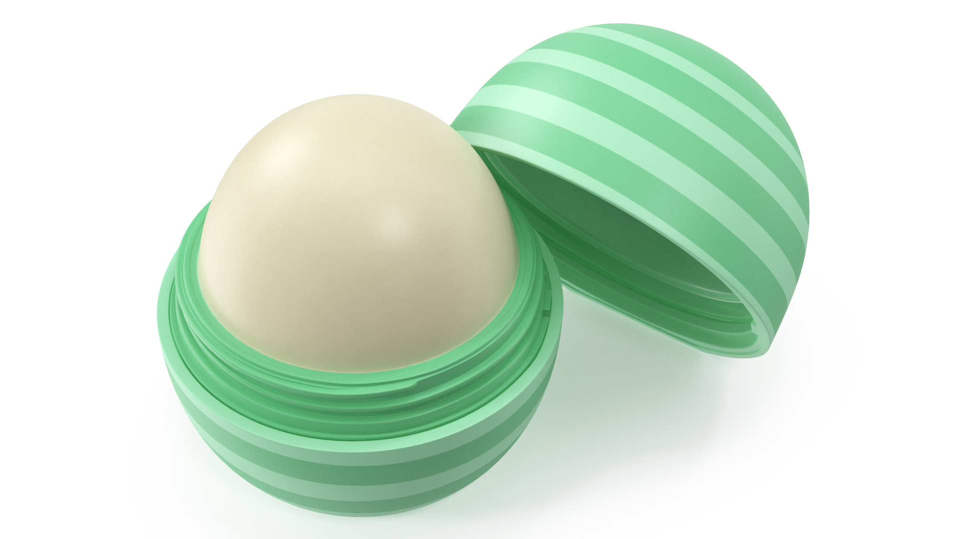Hydrating Lip Balm Green Stripes Open 3D
