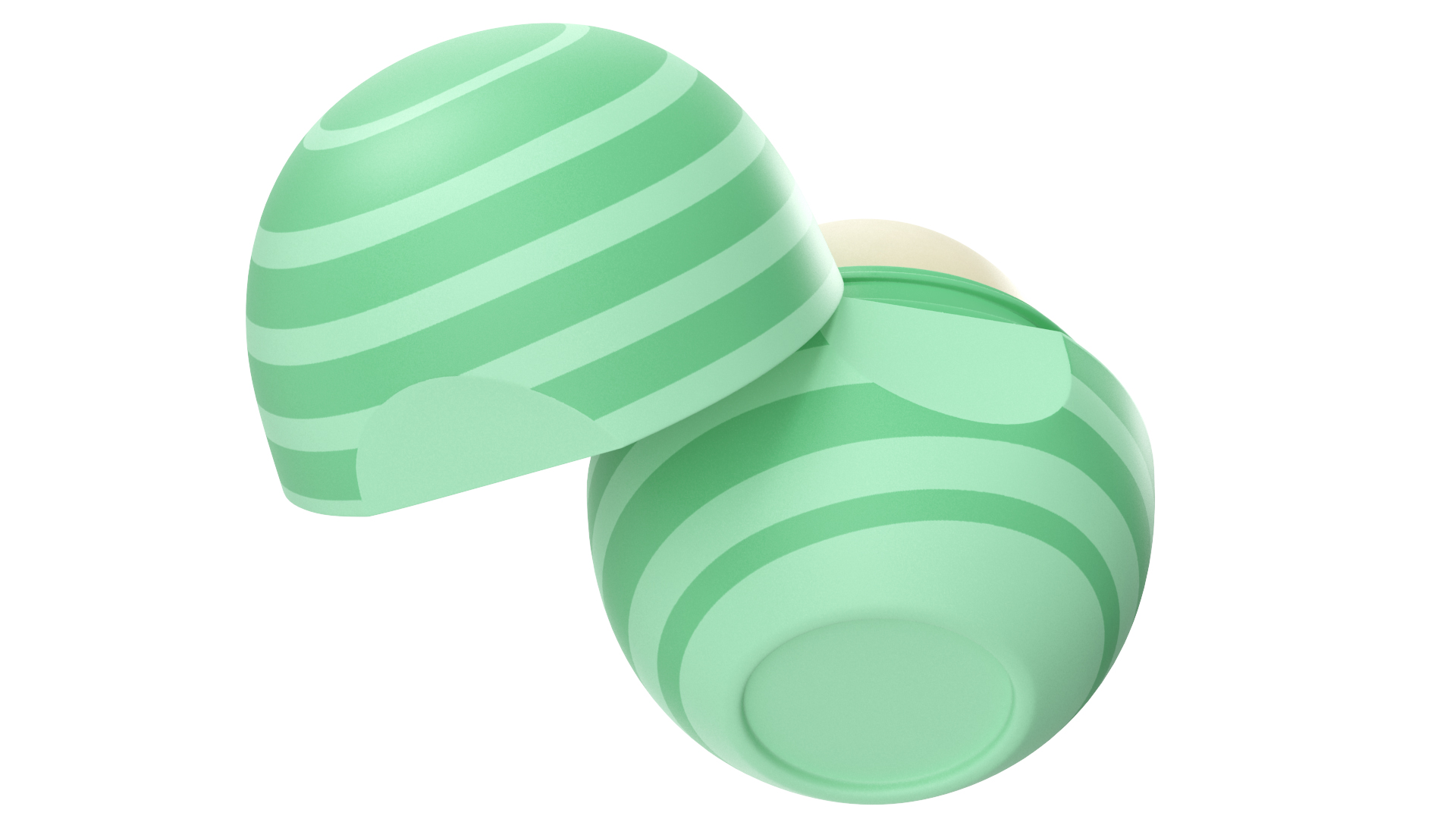 Hydrating Lip Balm Green Stripes Open 3D