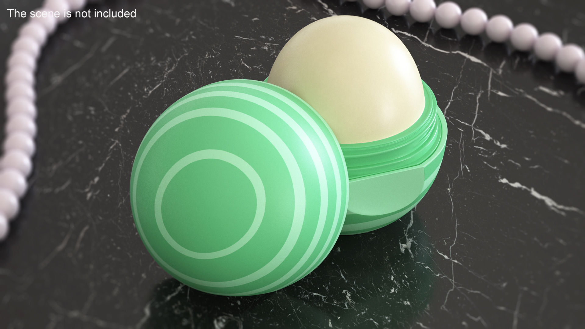 Hydrating Lip Balm Green Stripes Open 3D