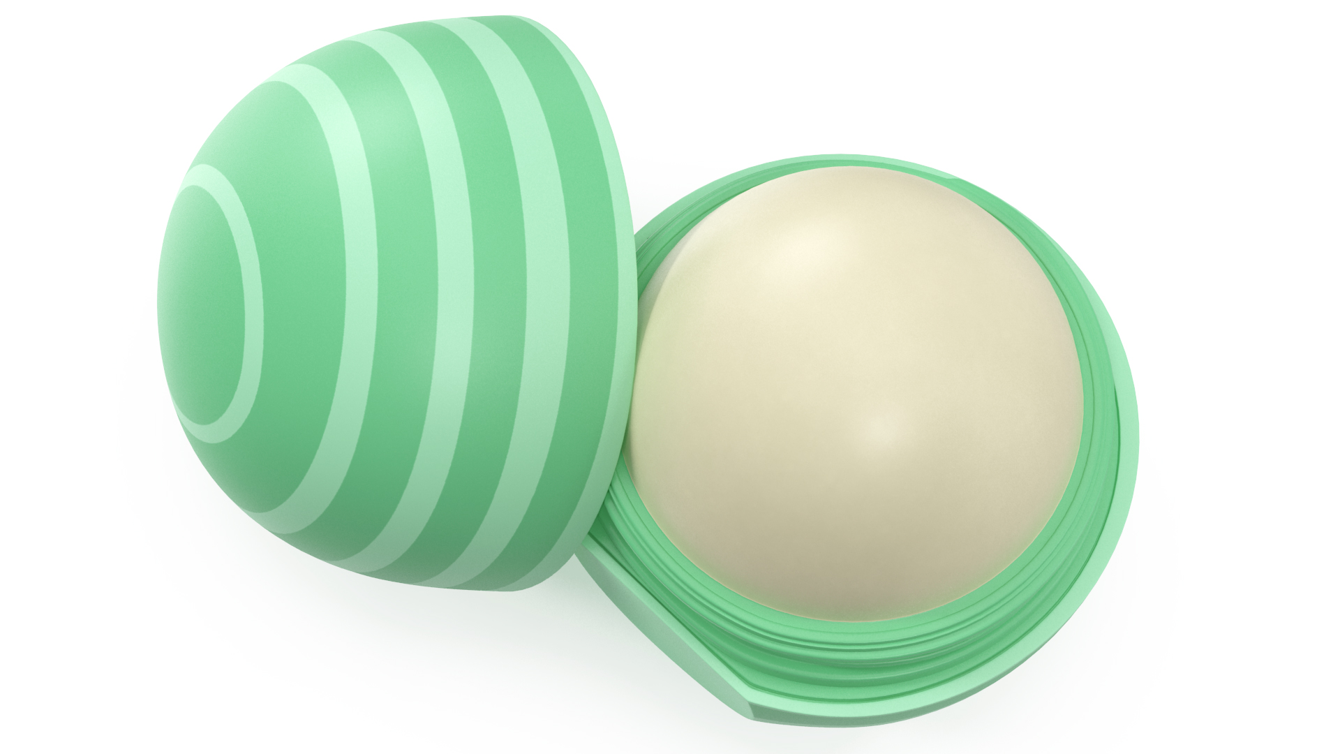 Hydrating Lip Balm Green Stripes Open 3D