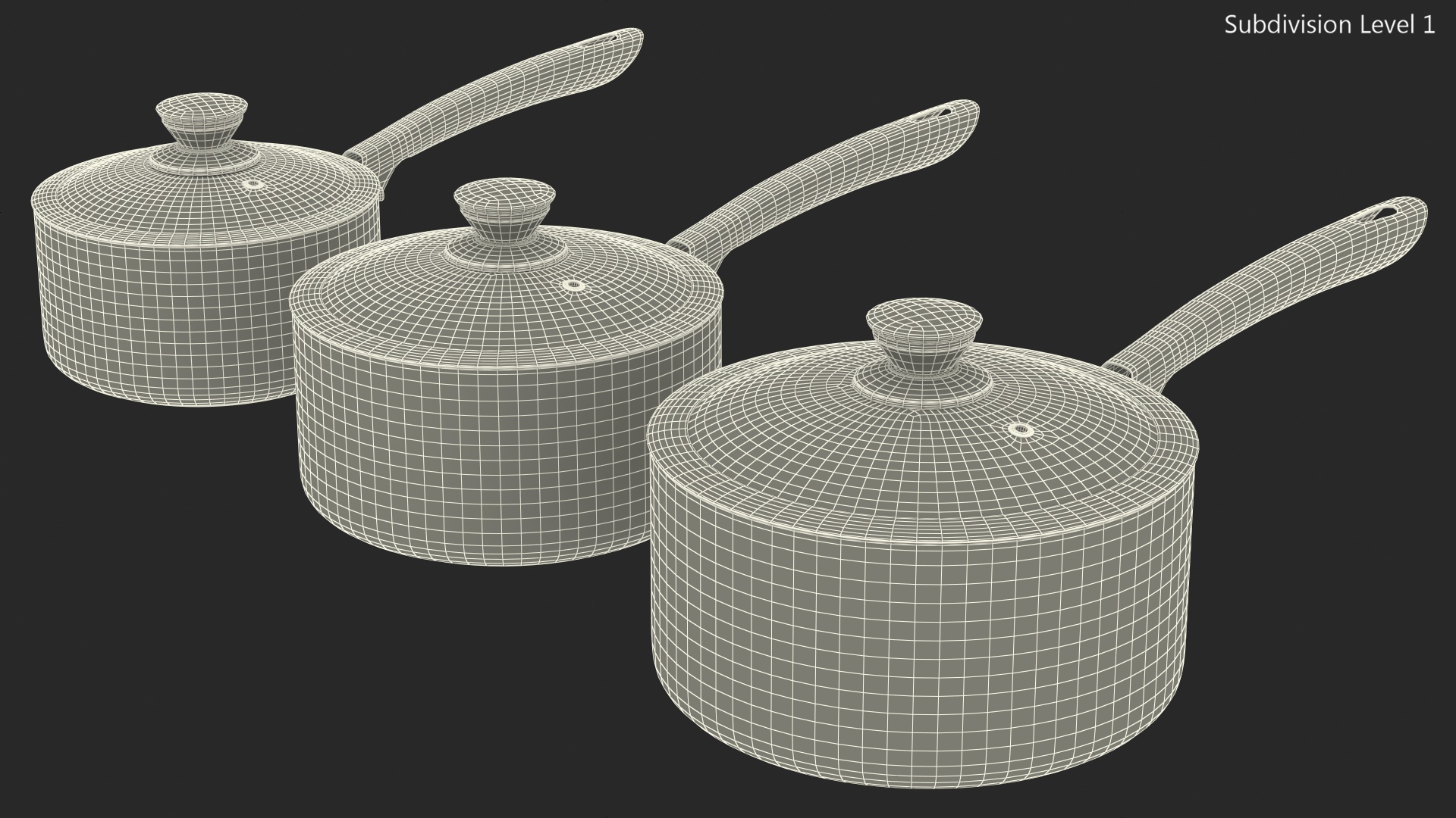White Tower Saucepan Set 3D model