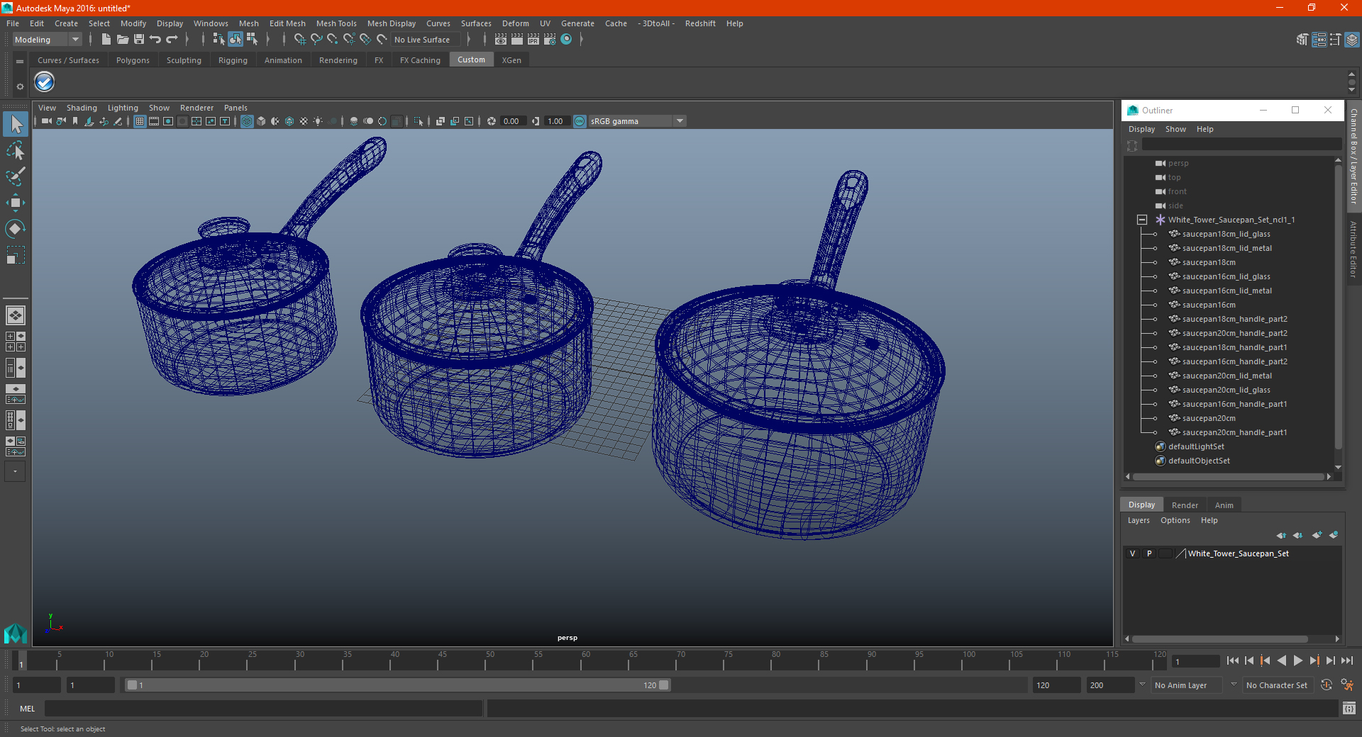 White Tower Saucepan Set 3D model