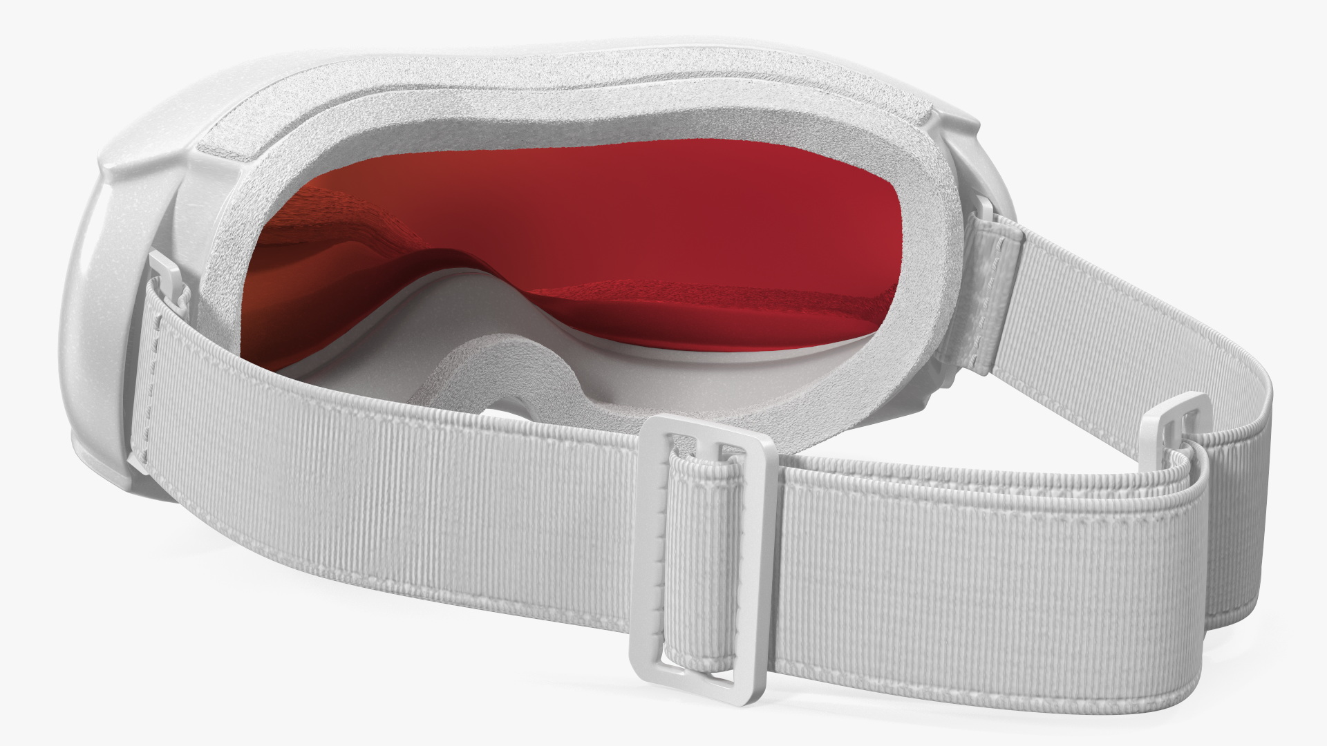 White Snow Ski Goggles for Girls with Red Glass 3D