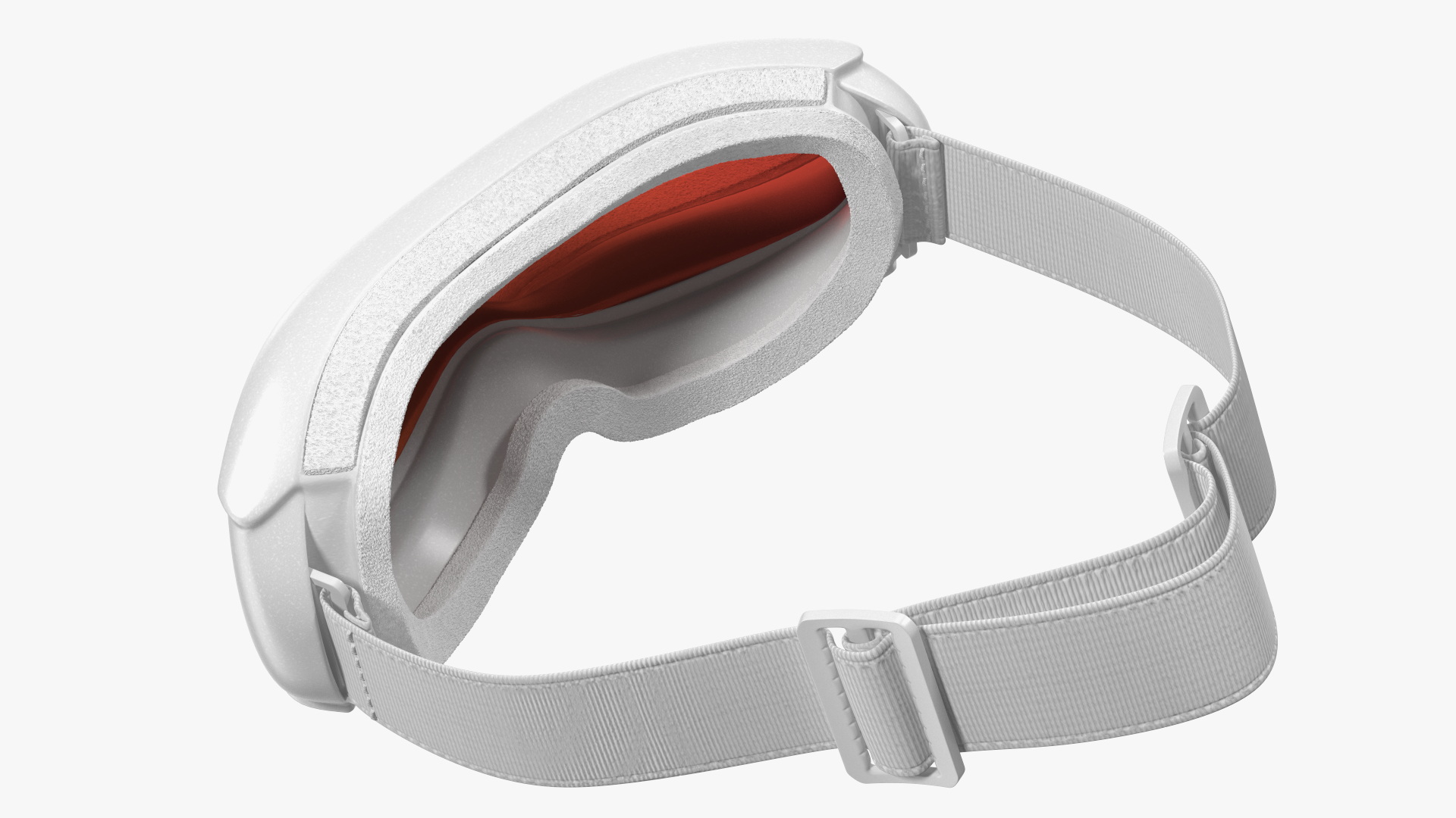 White Snow Ski Goggles for Girls with Red Glass 3D