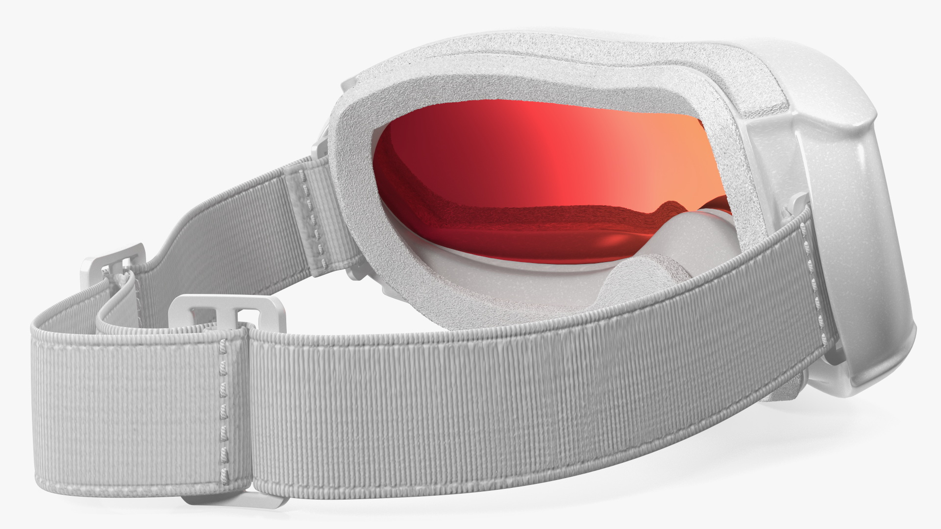 White Snow Ski Goggles for Girls with Red Glass 3D