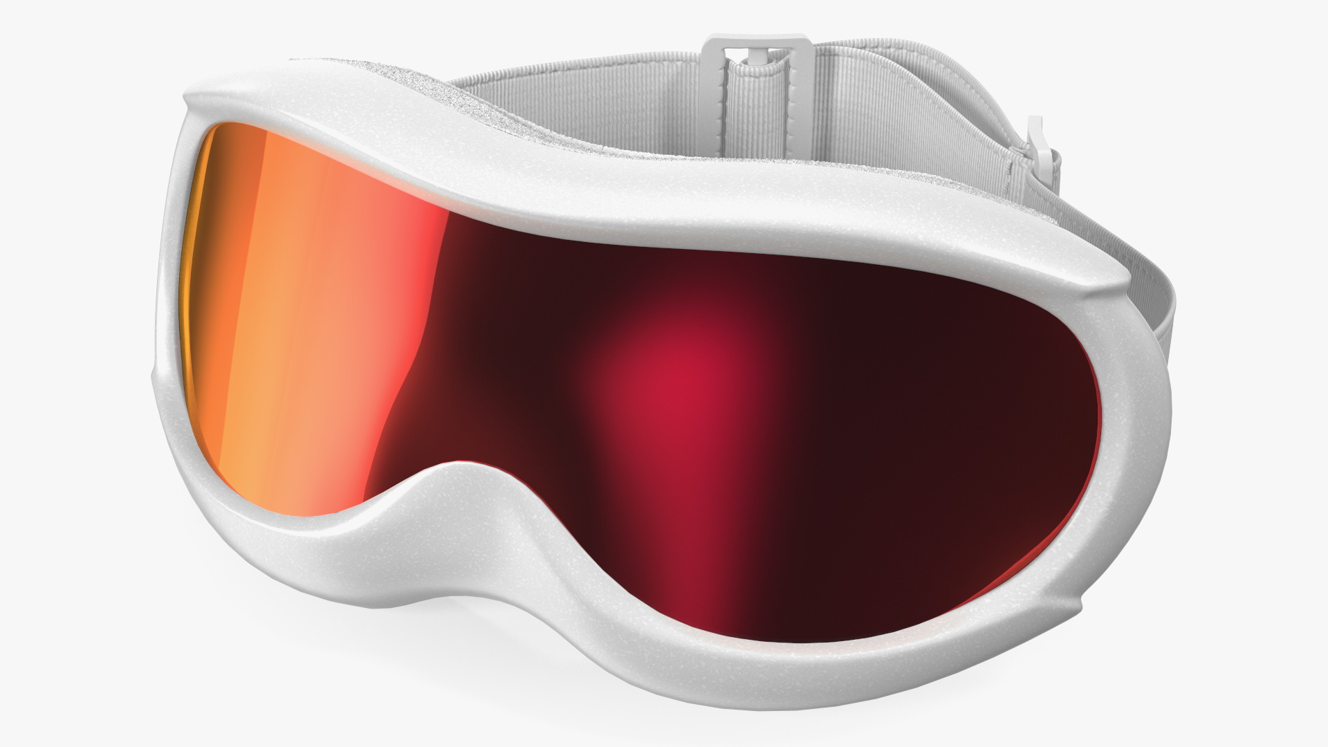 White Snow Ski Goggles for Girls with Red Glass 3D
