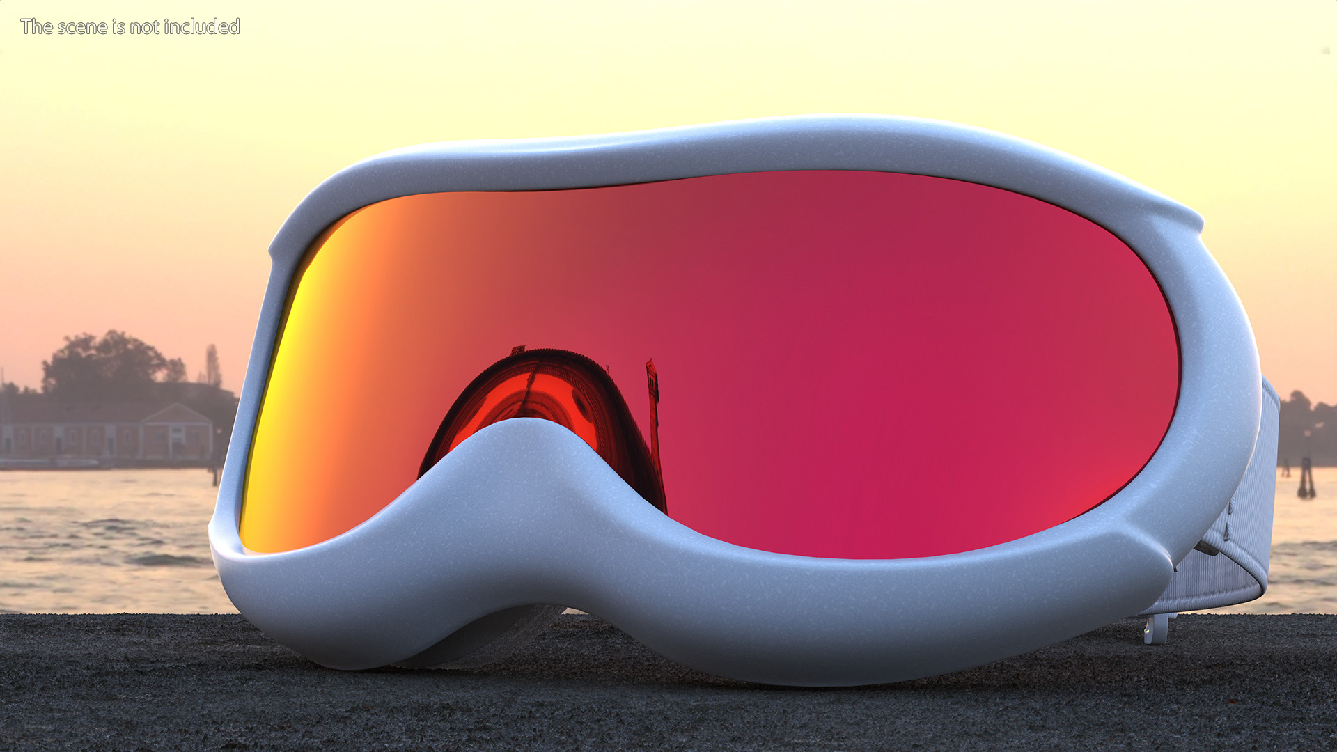 White Snow Ski Goggles for Girls with Red Glass 3D