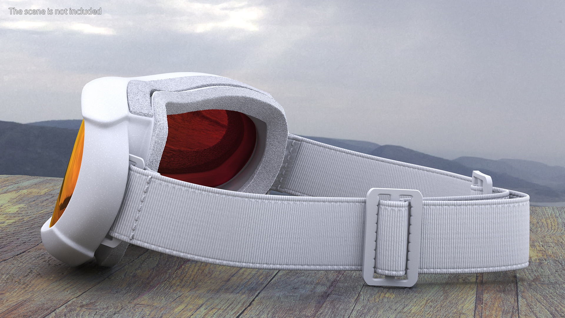 White Snow Ski Goggles for Girls with Red Glass 3D