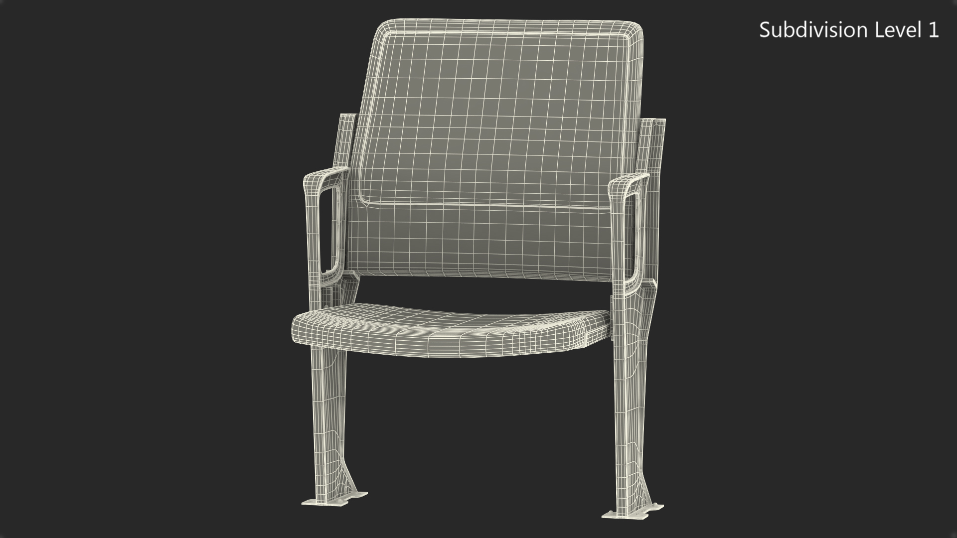 3D model Plastic Stadium Seat Open
