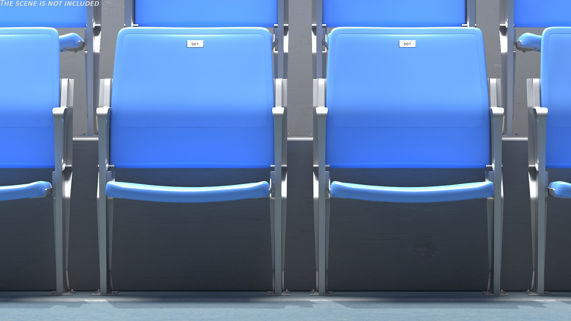 3D model Plastic Stadium Seat Open
