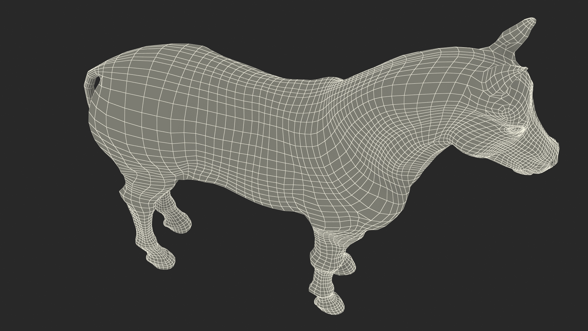 White Pony with Long Mane Fur 3D model