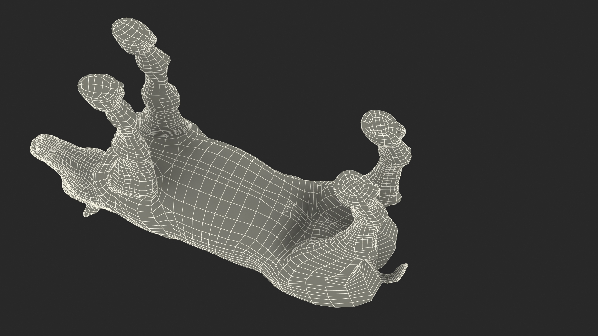 White Pony with Long Mane Fur 3D model