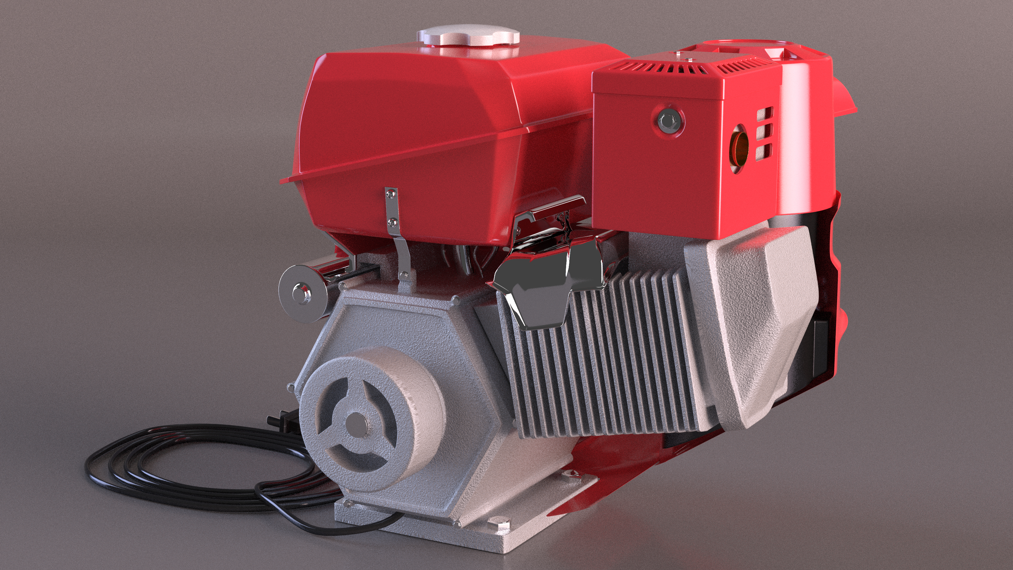 3D Diesel Motor Engine Red model