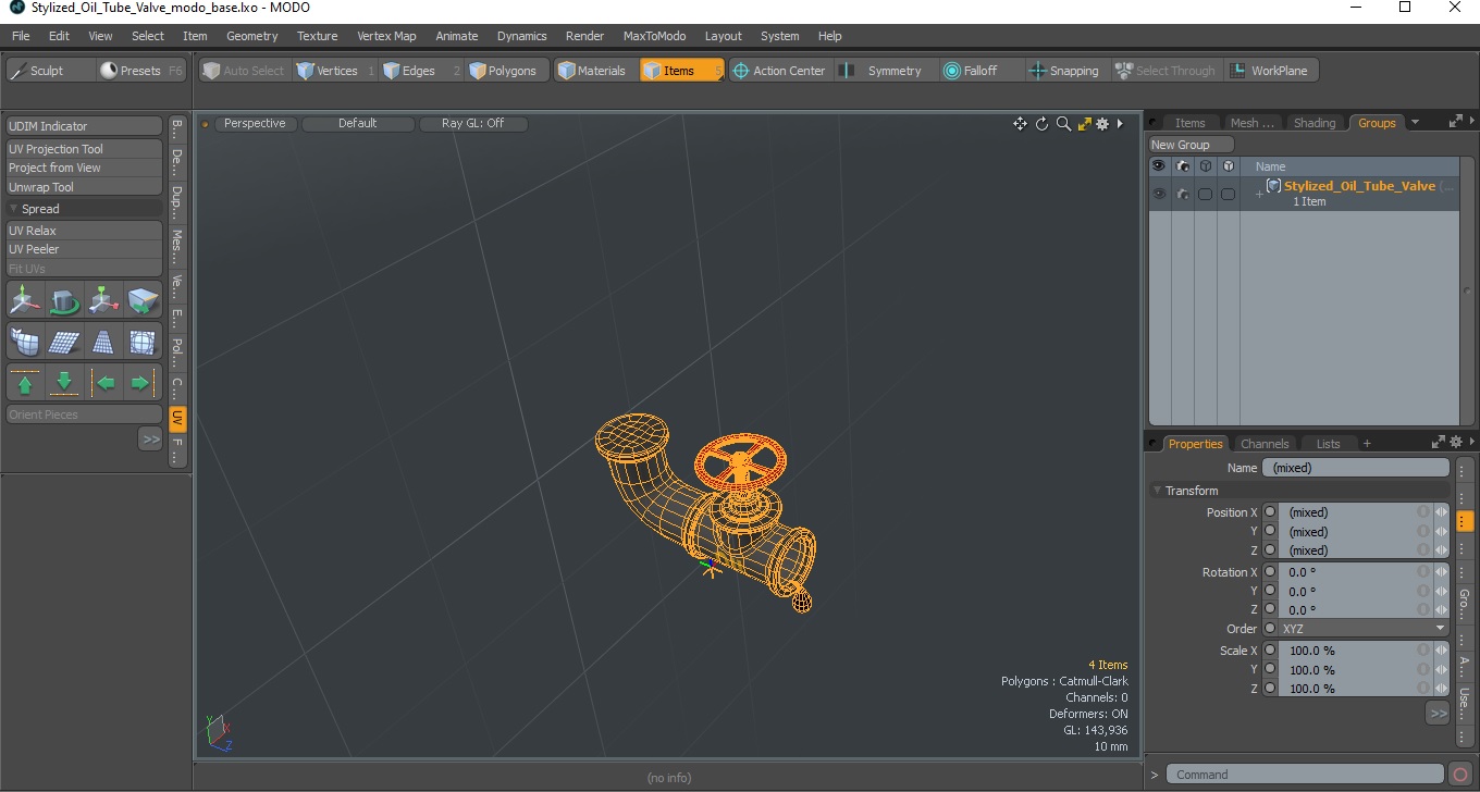 3D Stylized Oil Tube Valve model