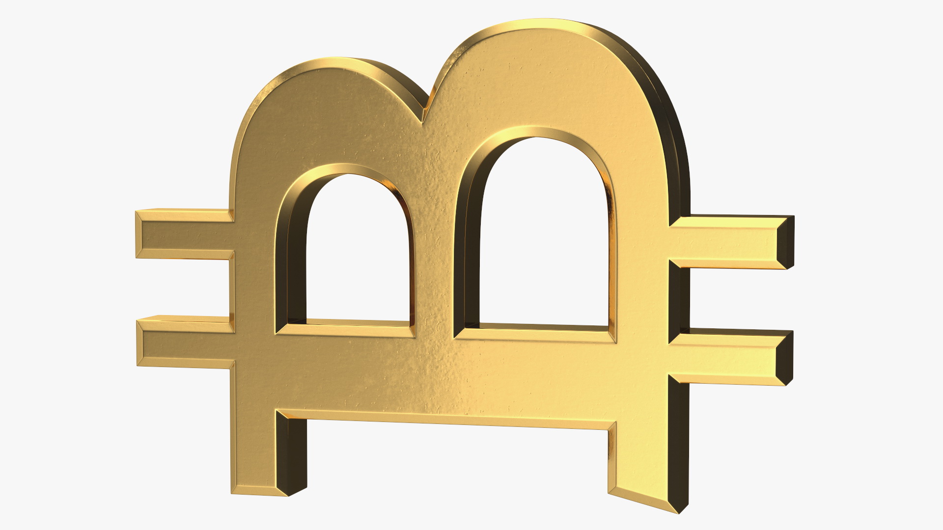 Bitcoin Symbol Gold 3D model