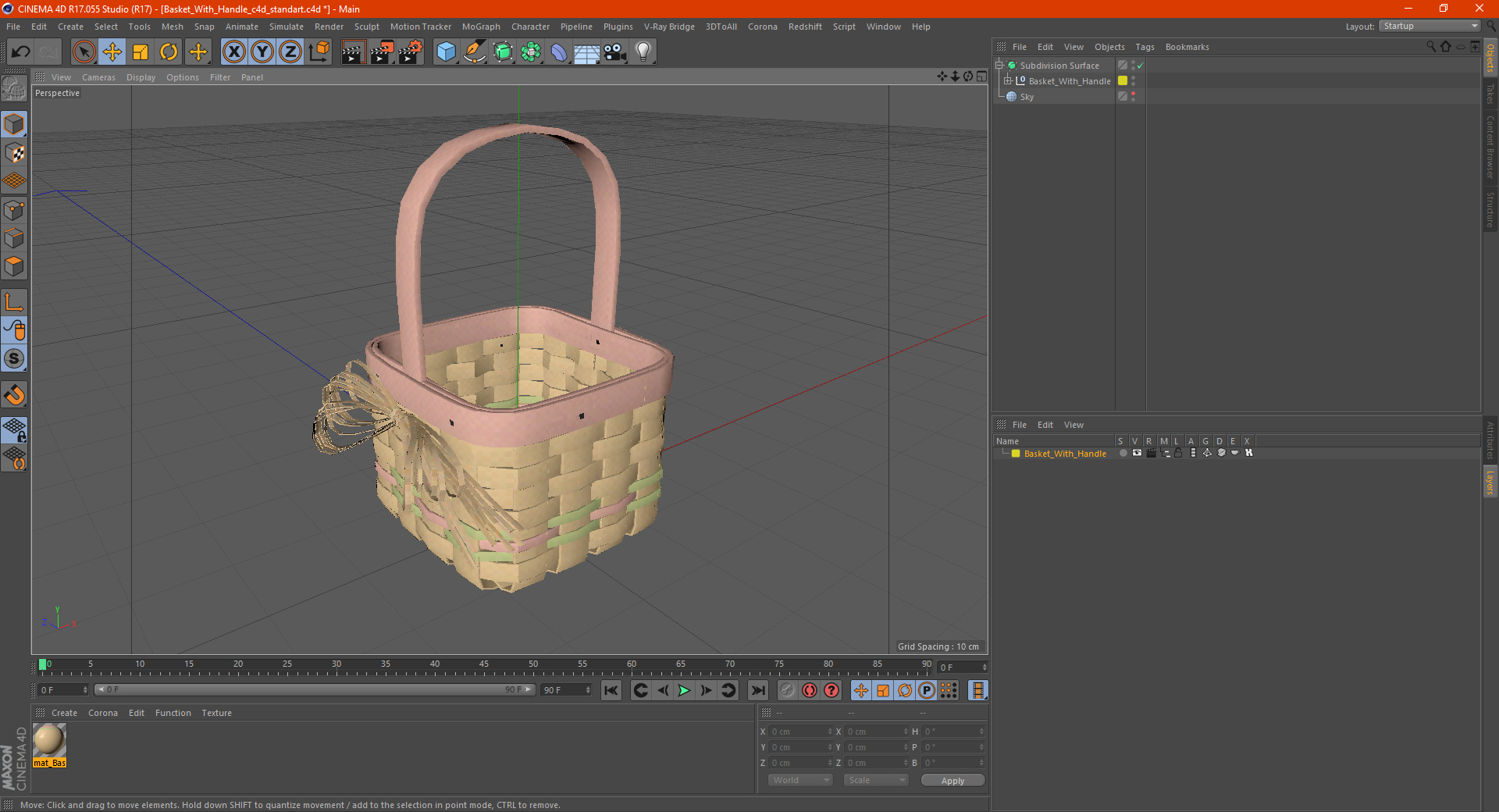 3D Basket with Handle model
