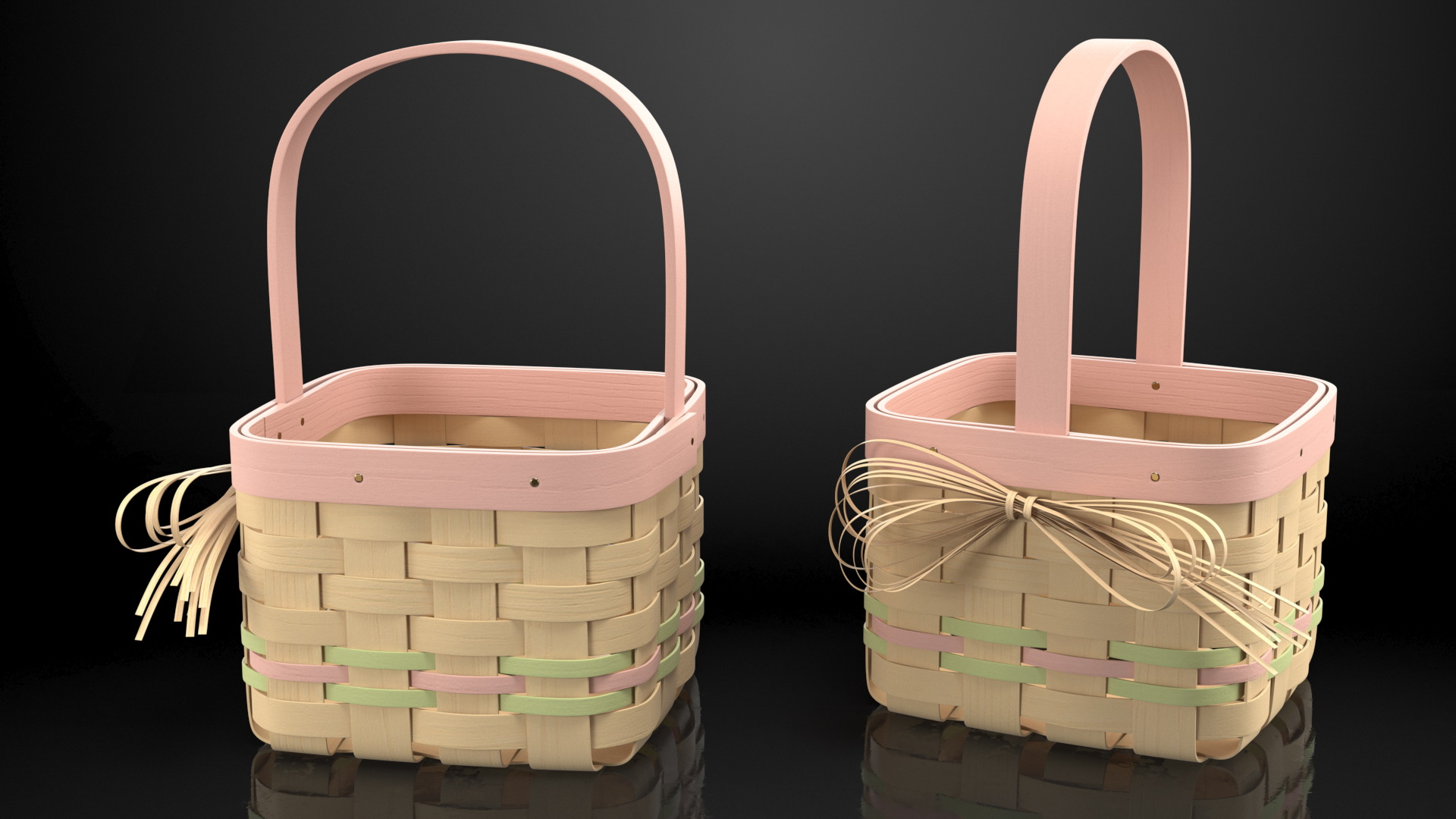 3D Basket with Handle model