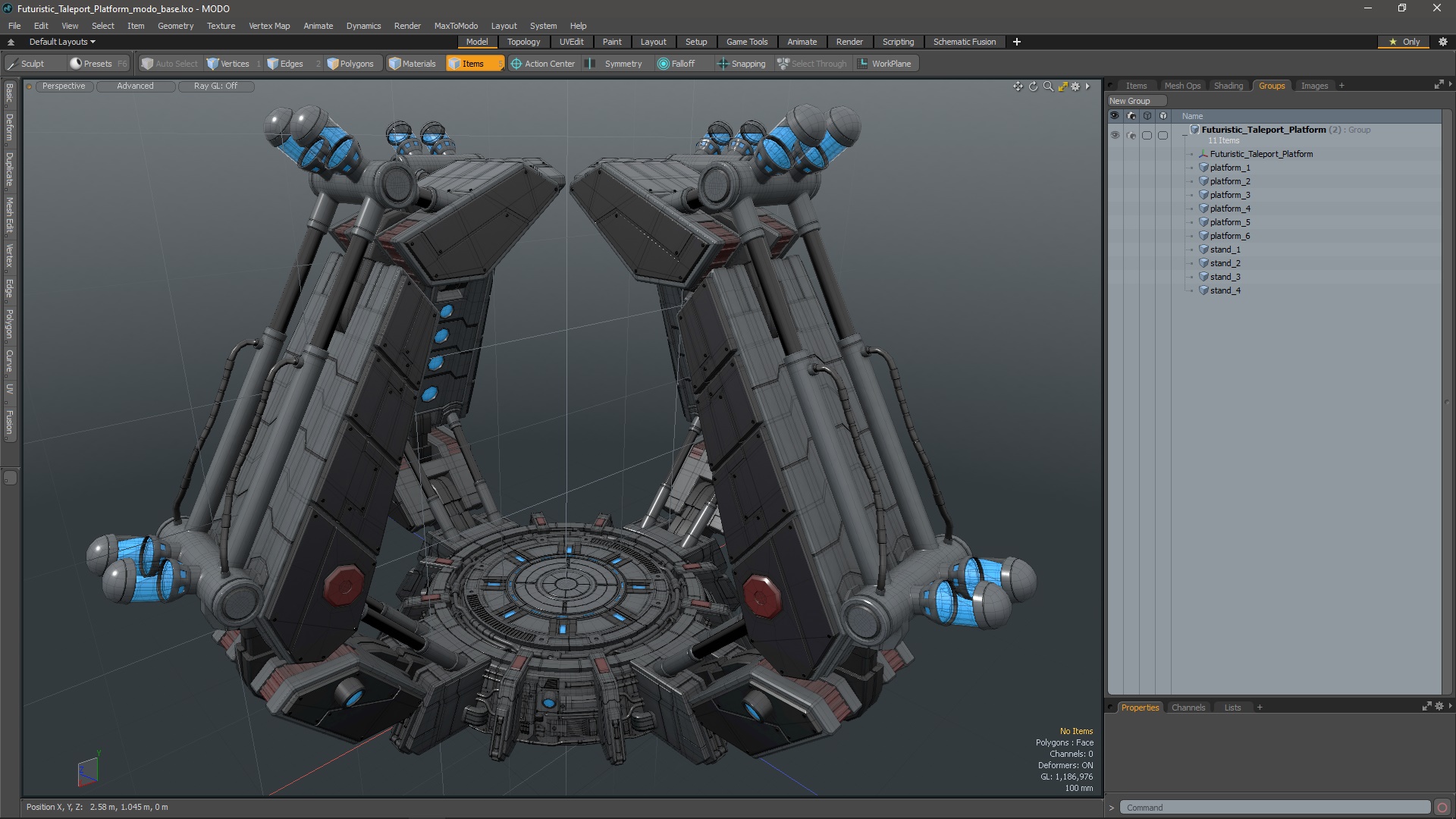 3D Futuristic Teleport Platform model