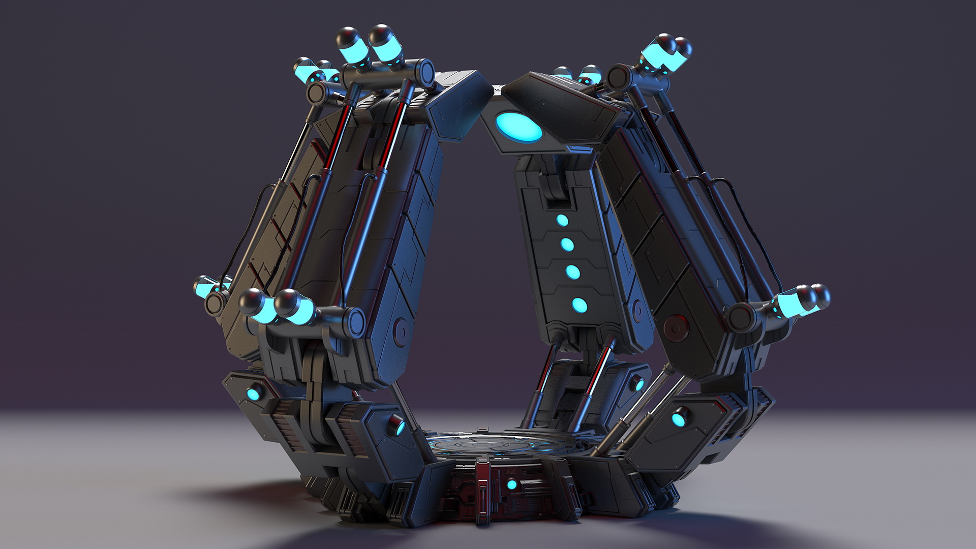 3D Futuristic Teleport Platform model