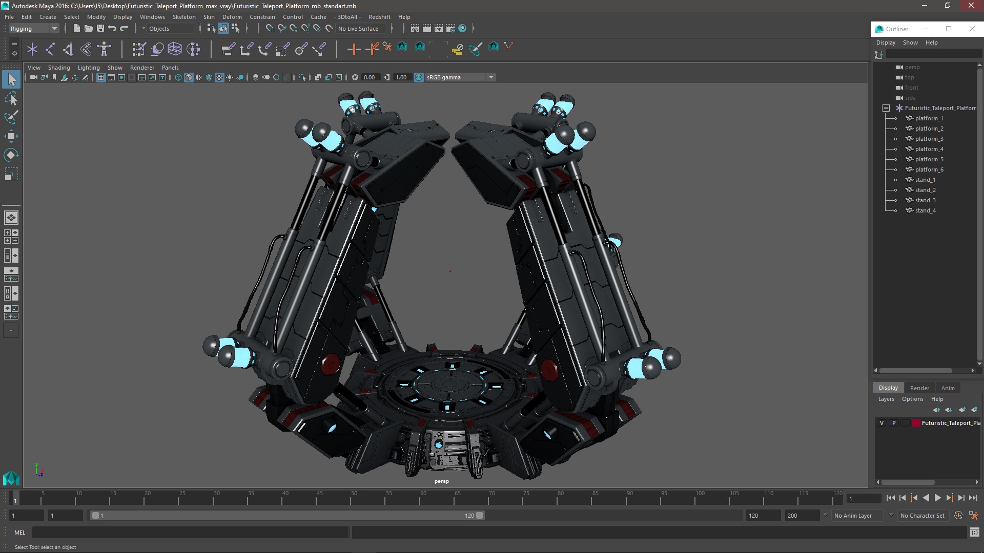 3D Futuristic Teleport Platform model