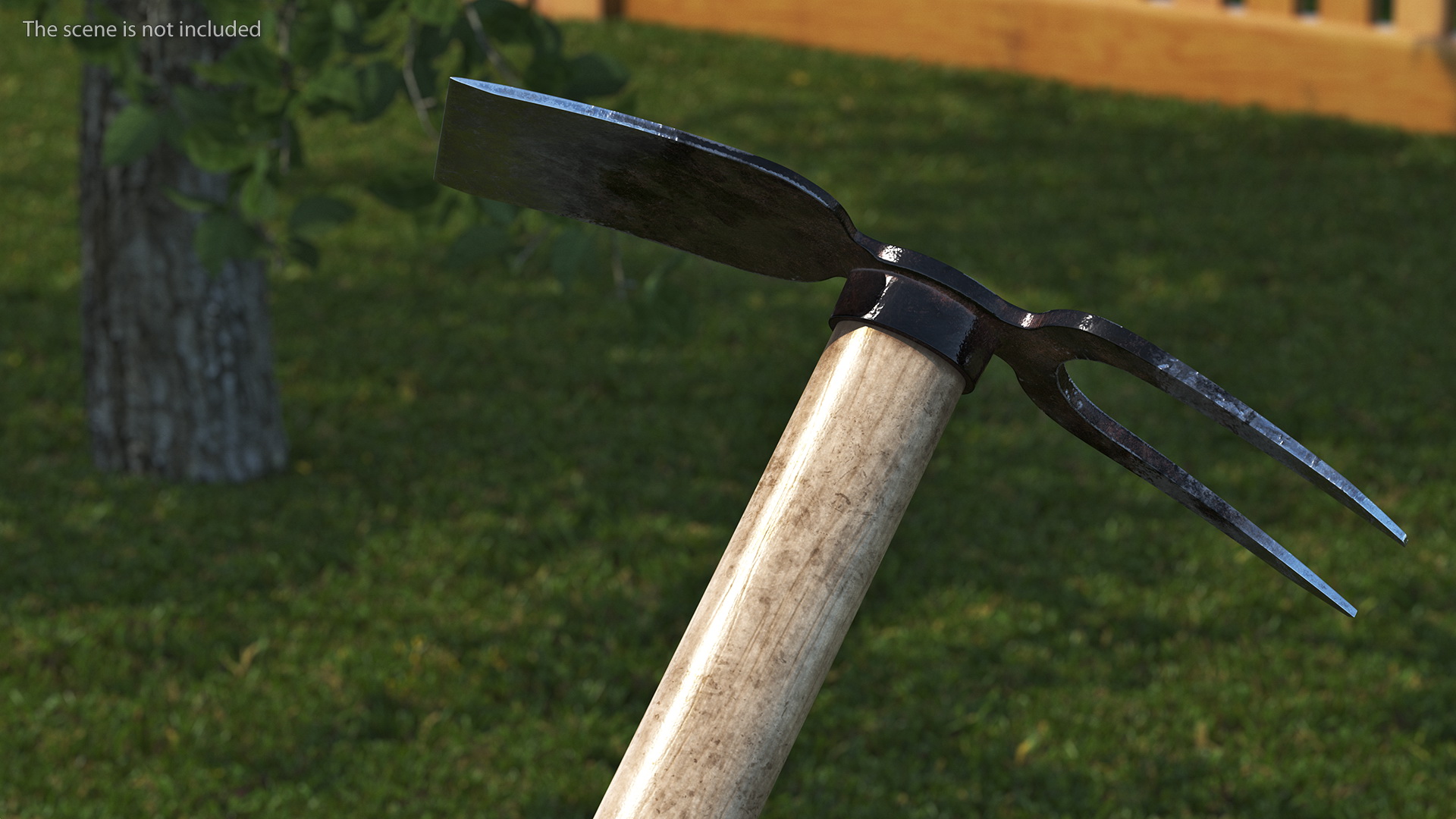 3D Old Double Headed Garden Hoe model