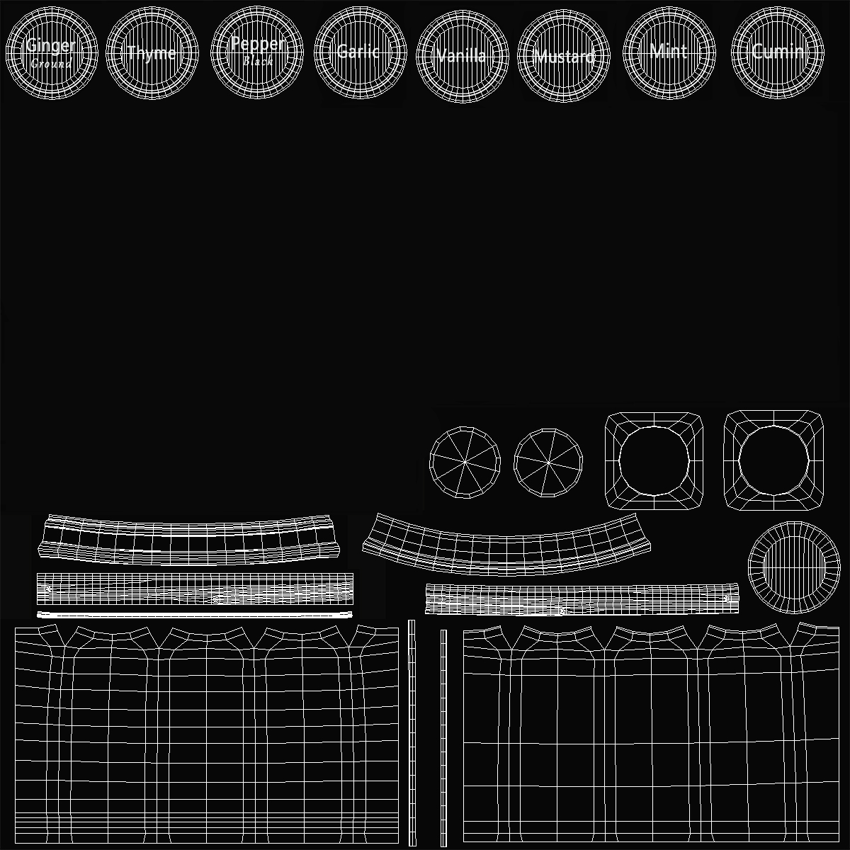 Spice Jars Set 3D model