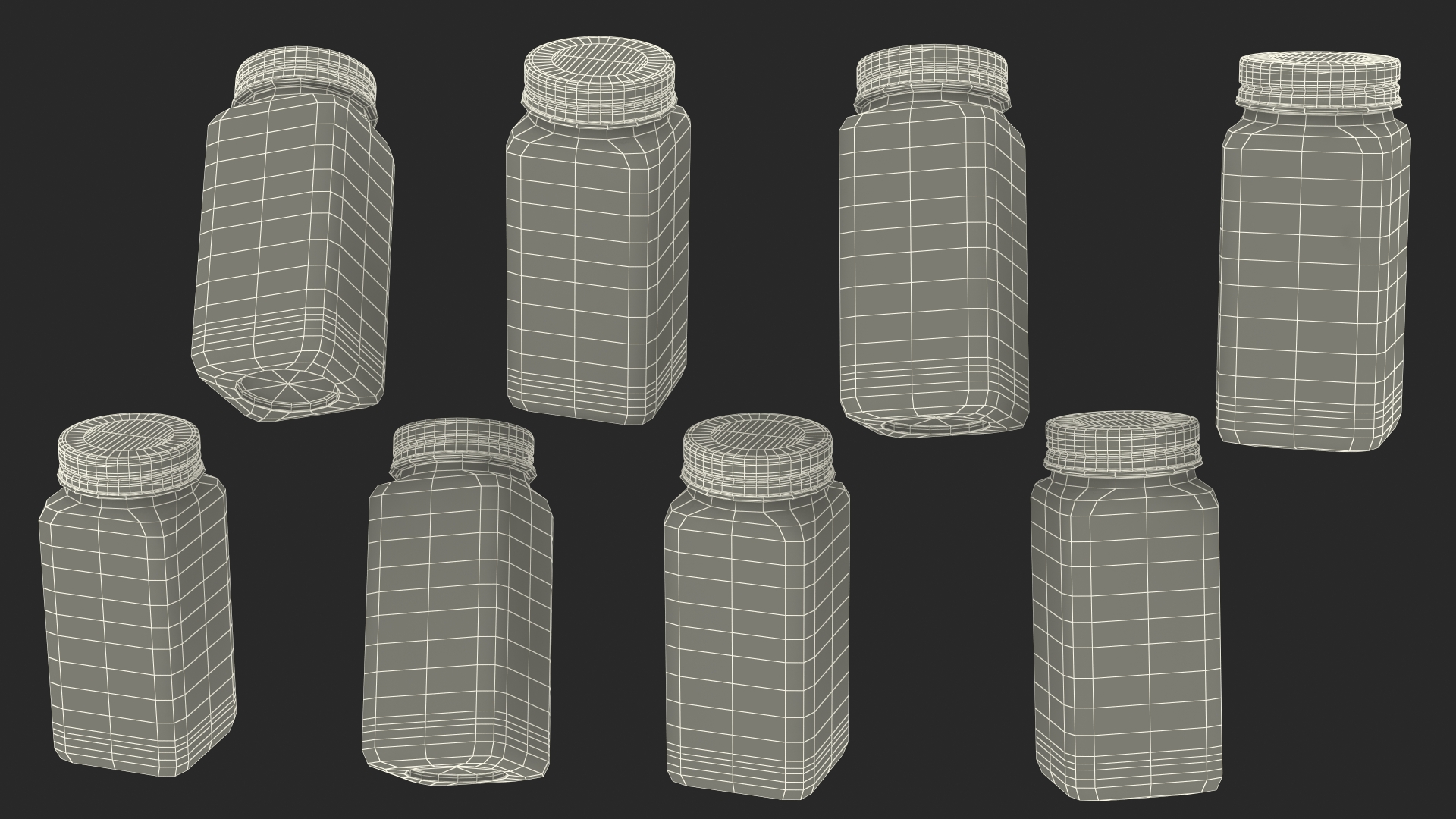 Spice Jars Set 3D model